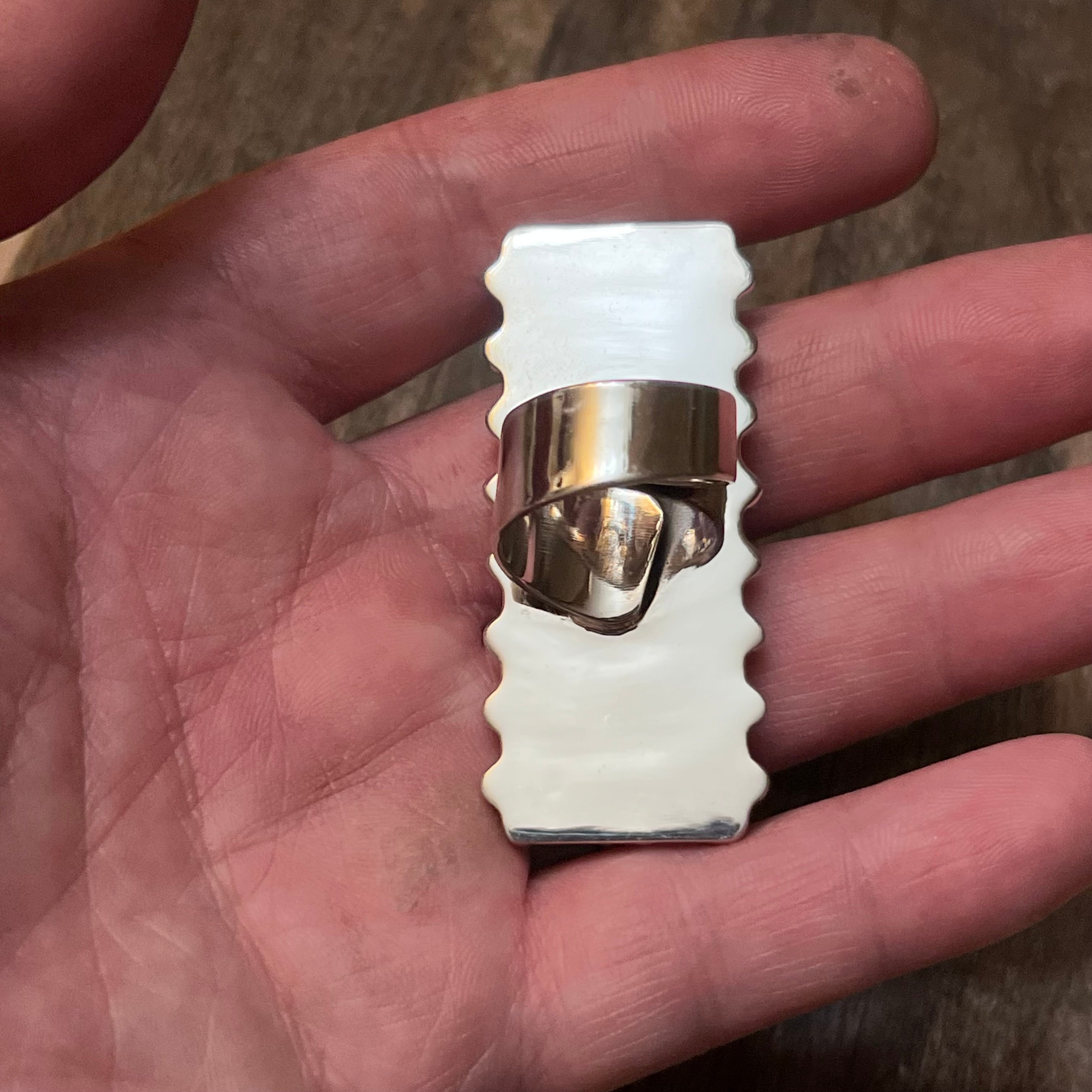 Handmade Sterling Silver & Turquoise Tear Drop Statement Ring