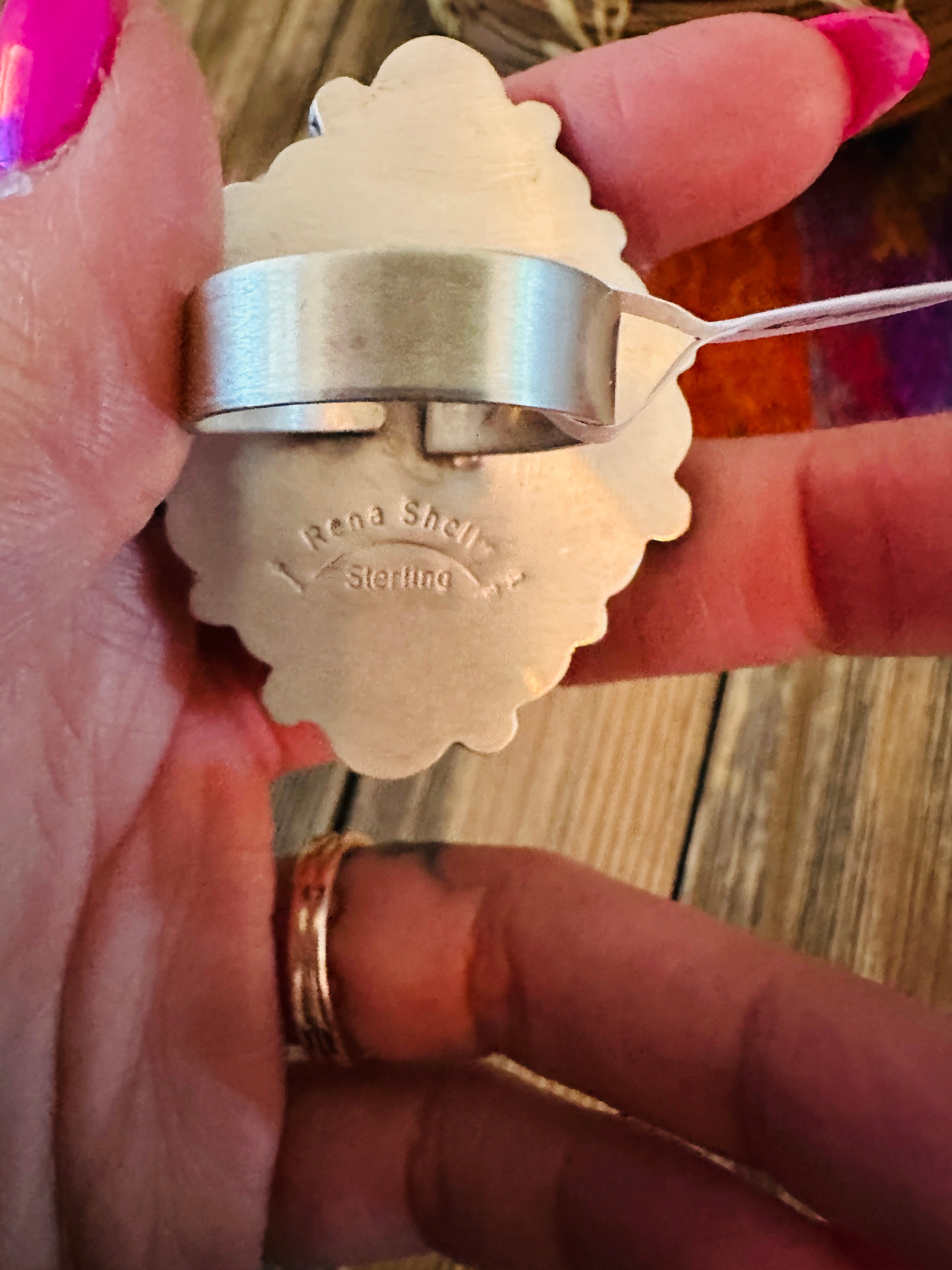 Handcrafted Spiny, Turquoise & Sterling Silver Adjustable Cluster Ring by Rena Shelly