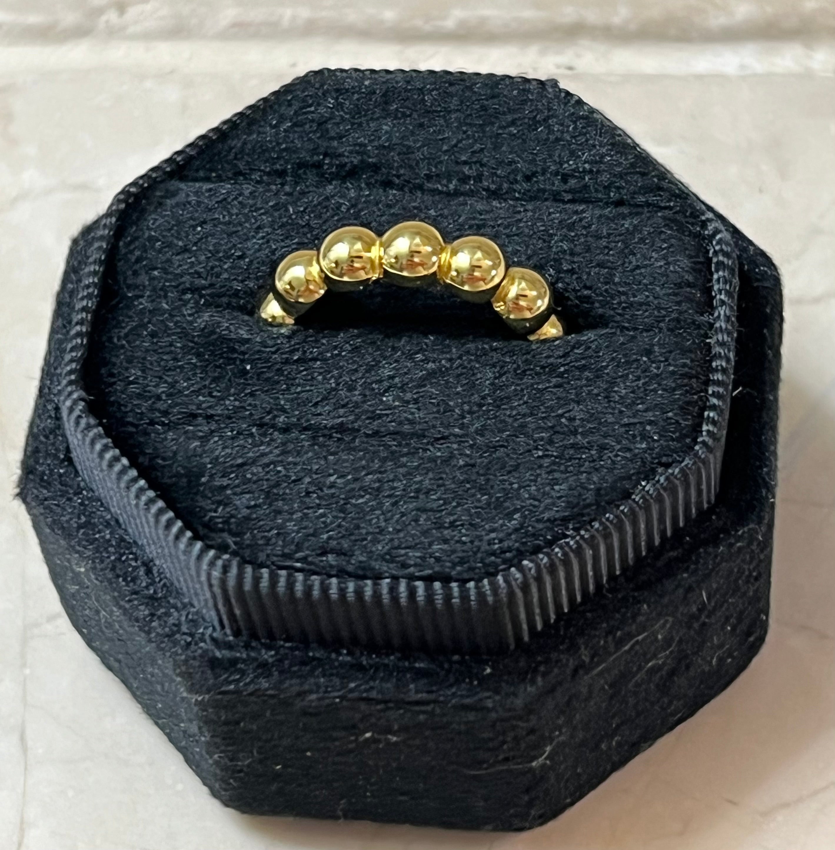 14k Gold Plated Sterling Silver Chunky Bubble Ring Size 6