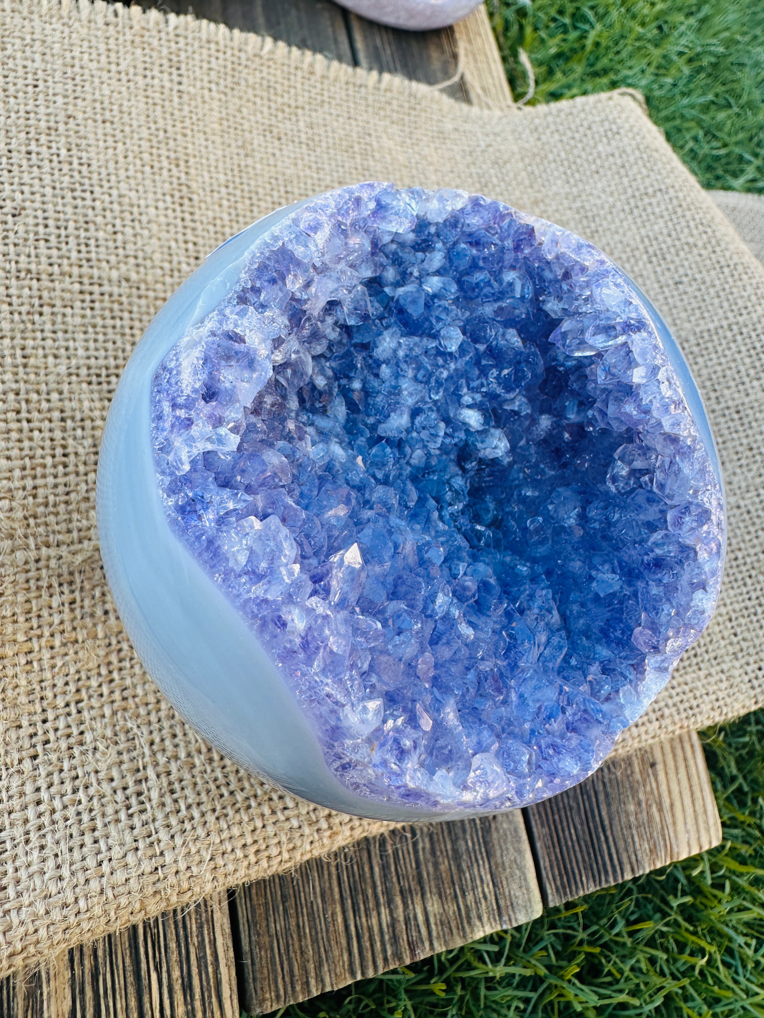 ✨ Nizhoni Crystals ✨ Purple Amethyst Geode Sphere