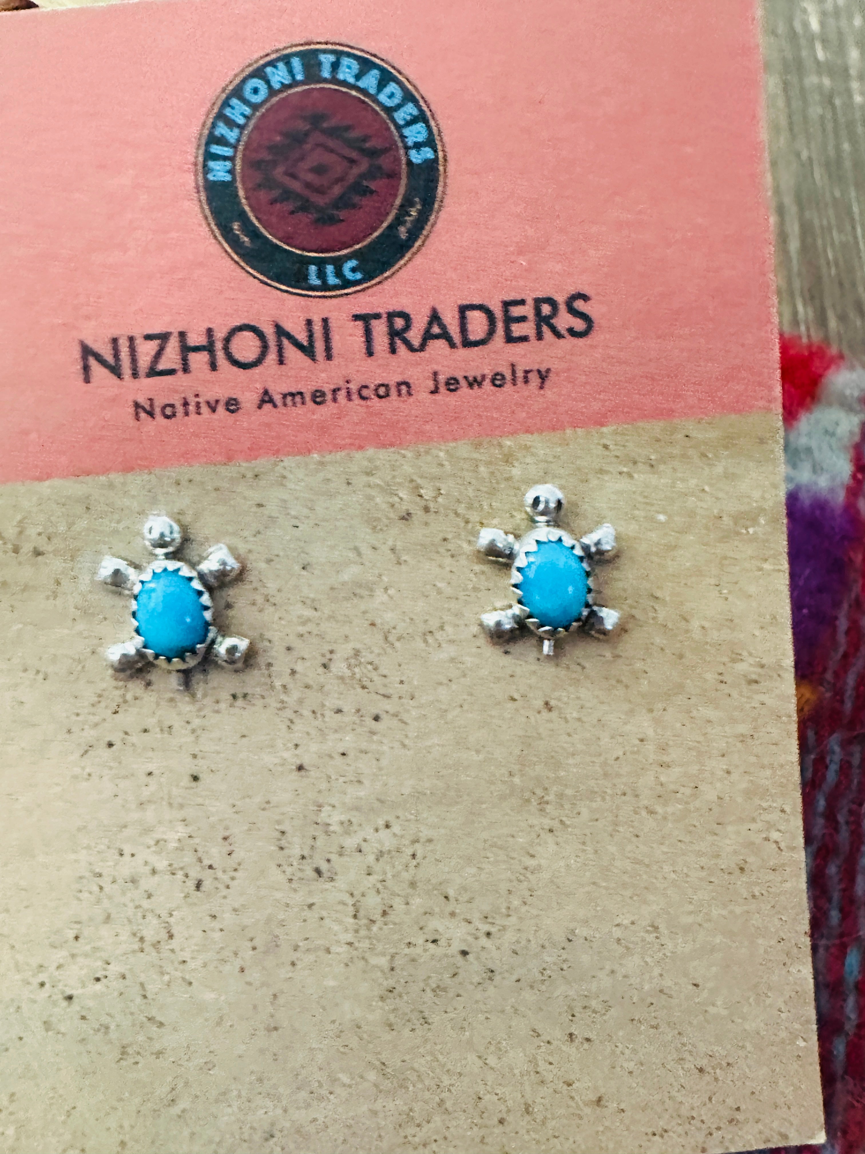 Handcrafted Turquoise & Sterling Silver Turtle Stud Earrings