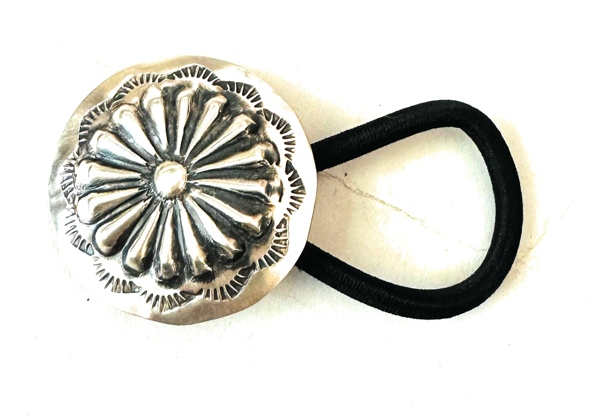 Handcrafted Sterling Silver Hand Stamped Hair Tie