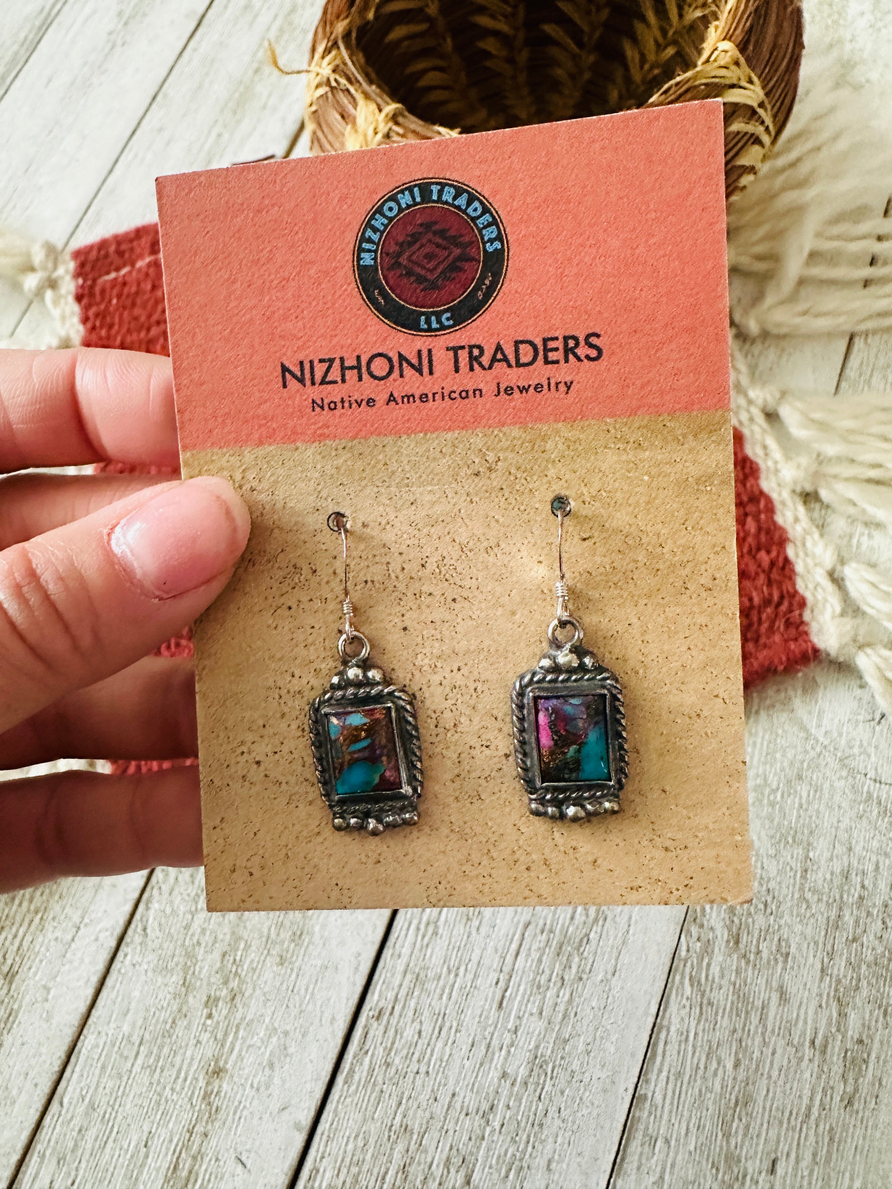 Handcrafted Sterling Silver & Pink Dream Mojave Dangle Earrings