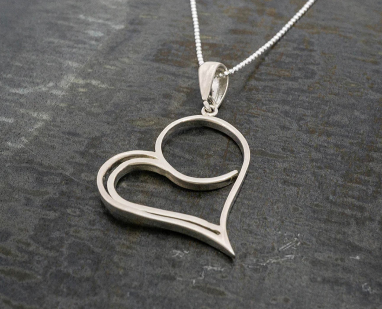 Corazon Heart Cisneros Sterling Silver Pendant Necklace