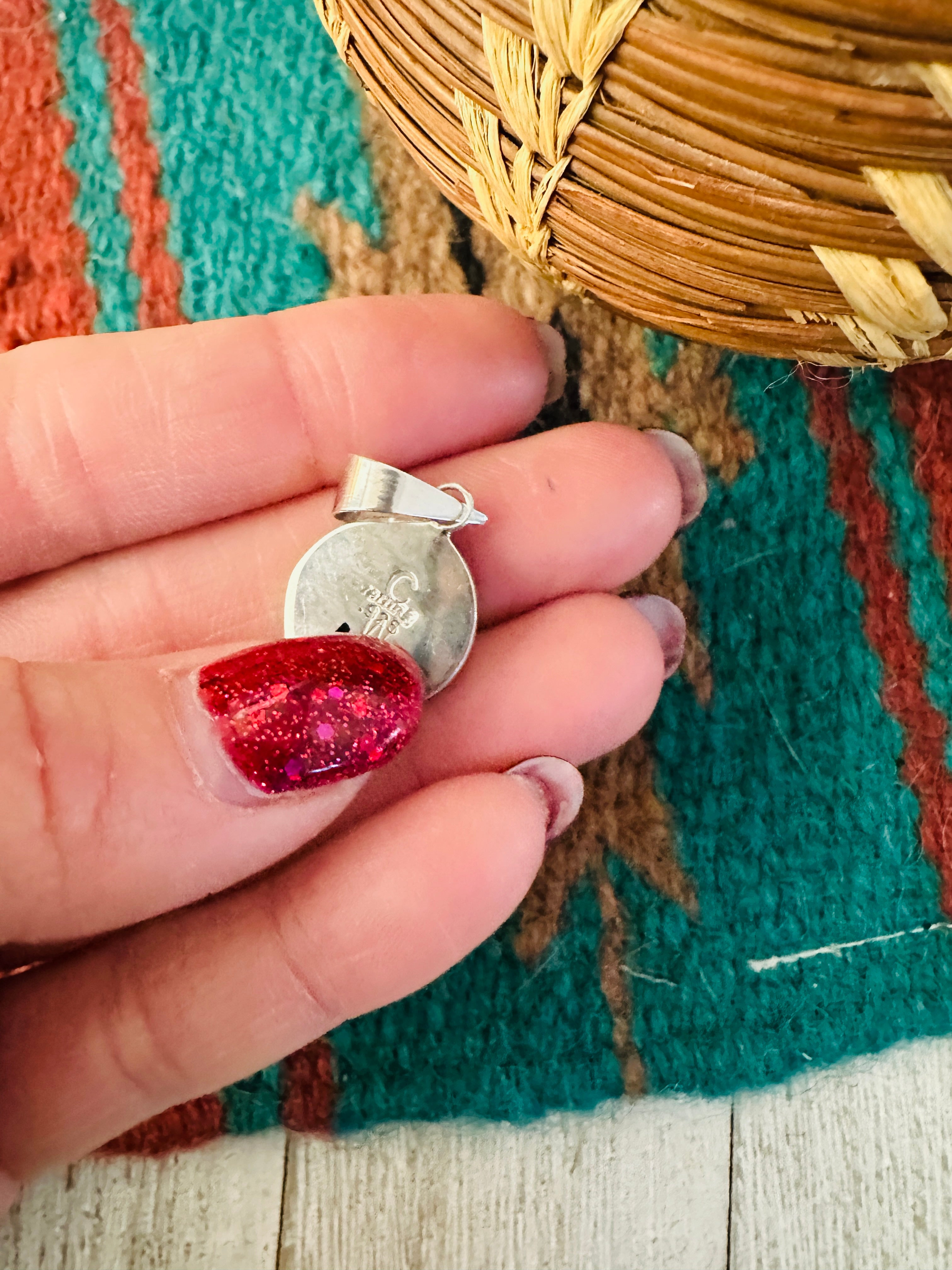 Handcrafted Multi Stone & Sterling Silver Inlay Pendant