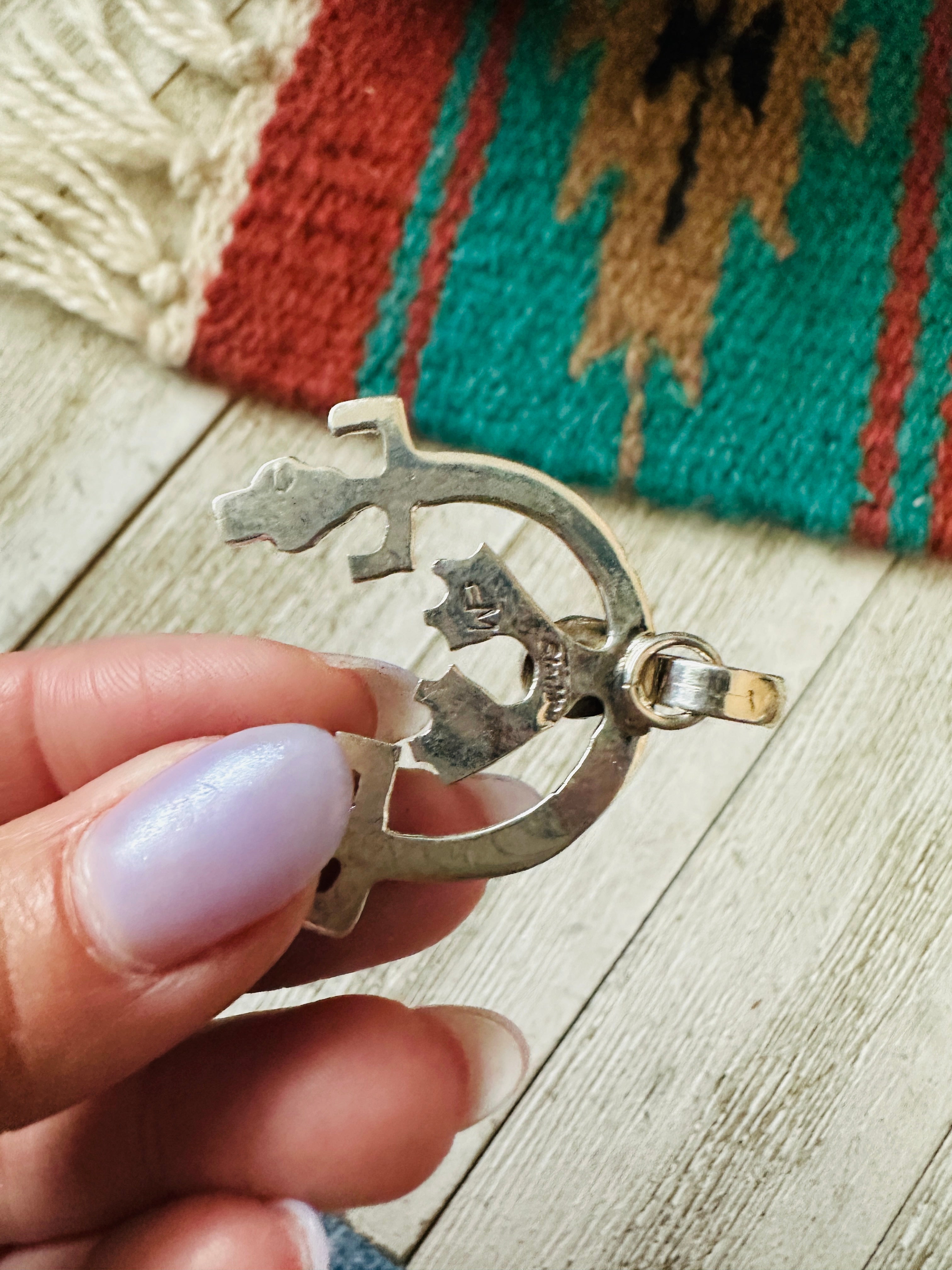 Handcrafted Sterling Silver & Turquoise Naja Pendant