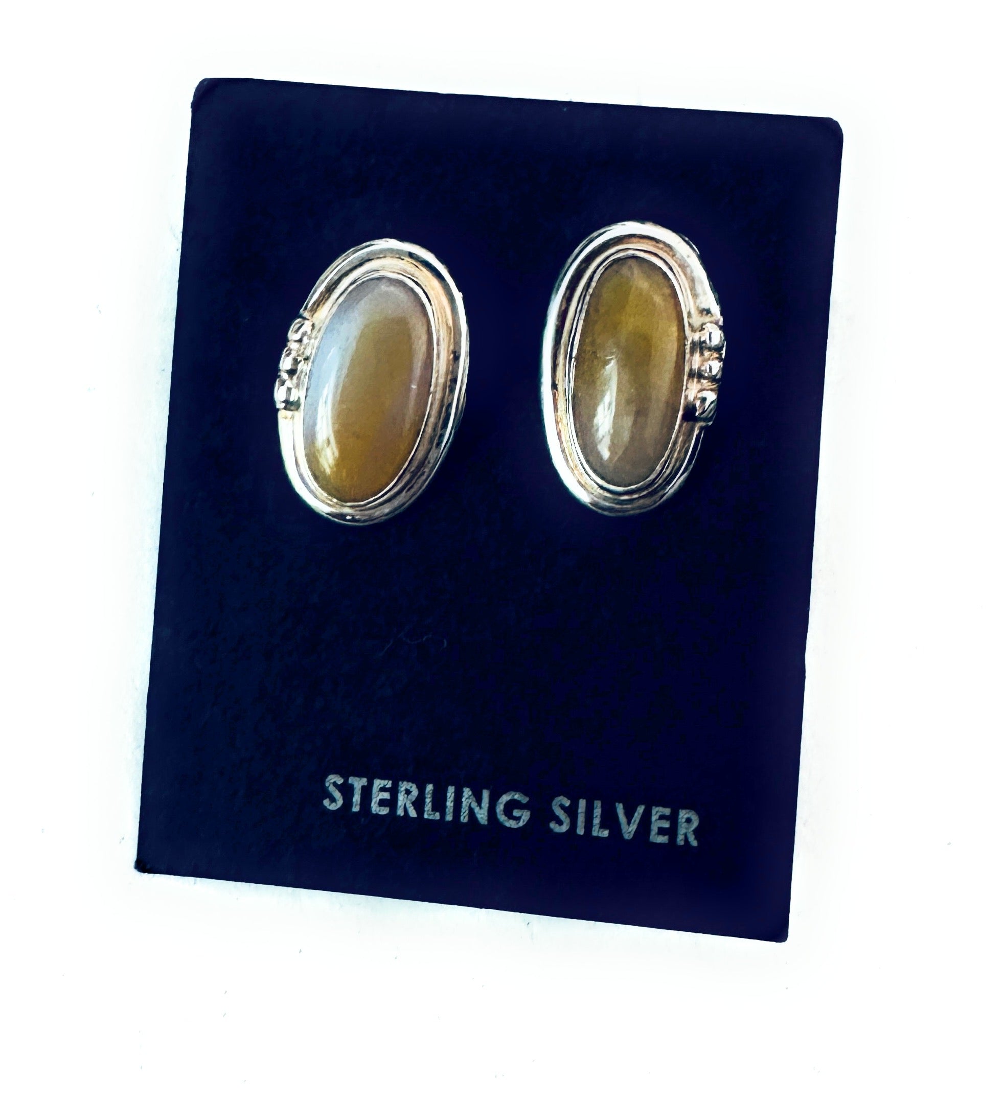 Handcrafted Mother of Pearl & Sterling Silver Stud Earrings