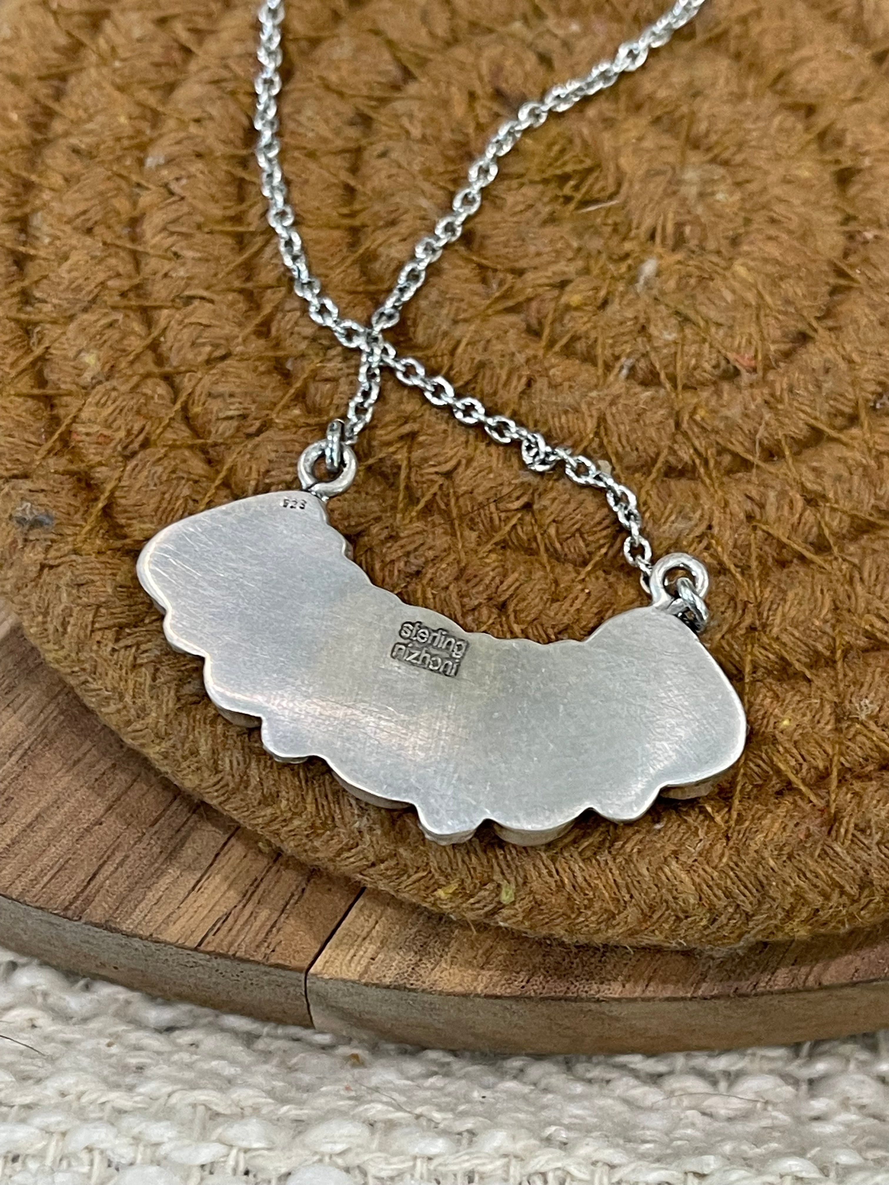 Handcrafted Sterling Silver & Palomino Turquoise Cluster Necklace