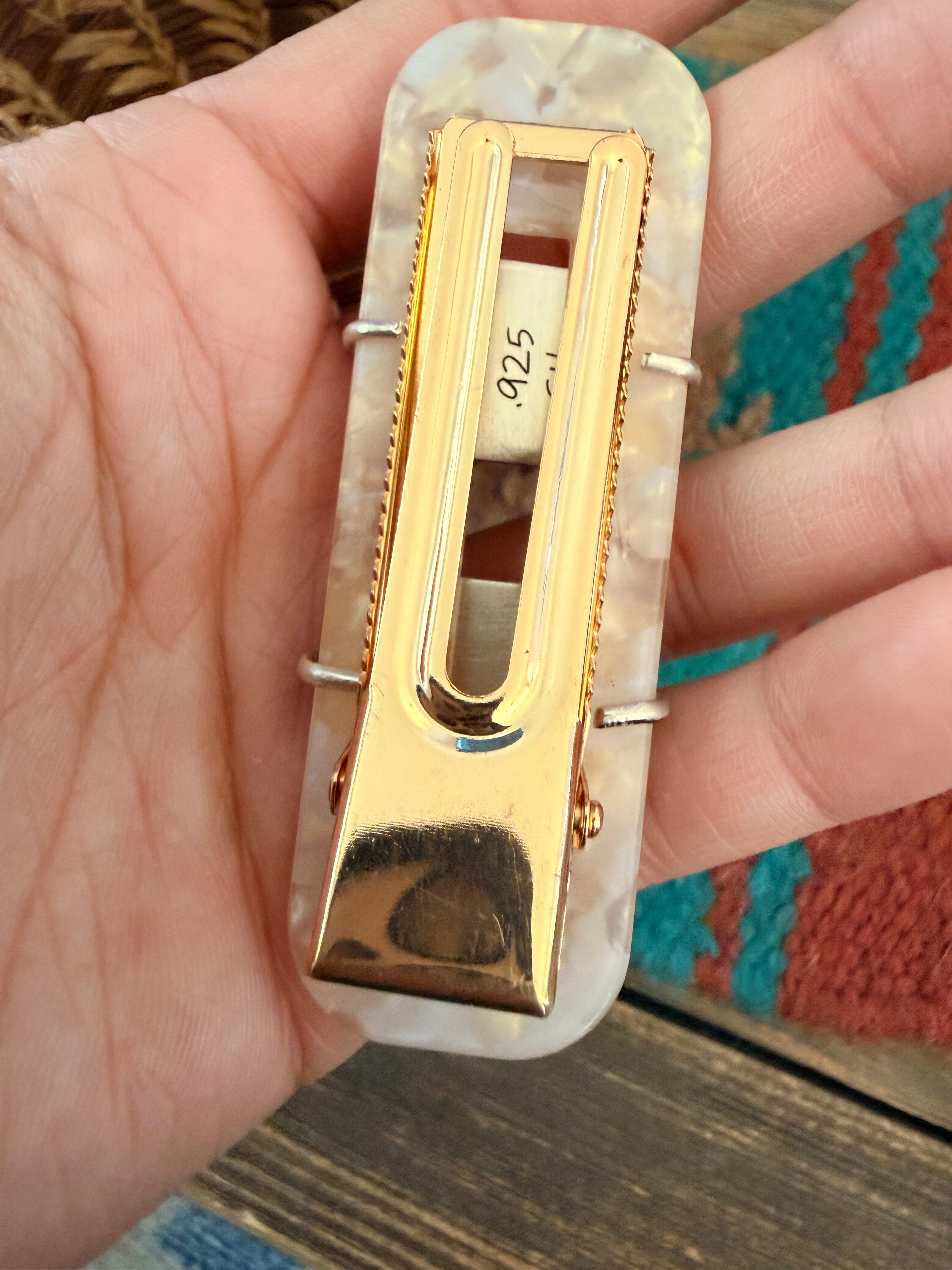 Handmade Sterling Silver & Turquoise Hair Barrette