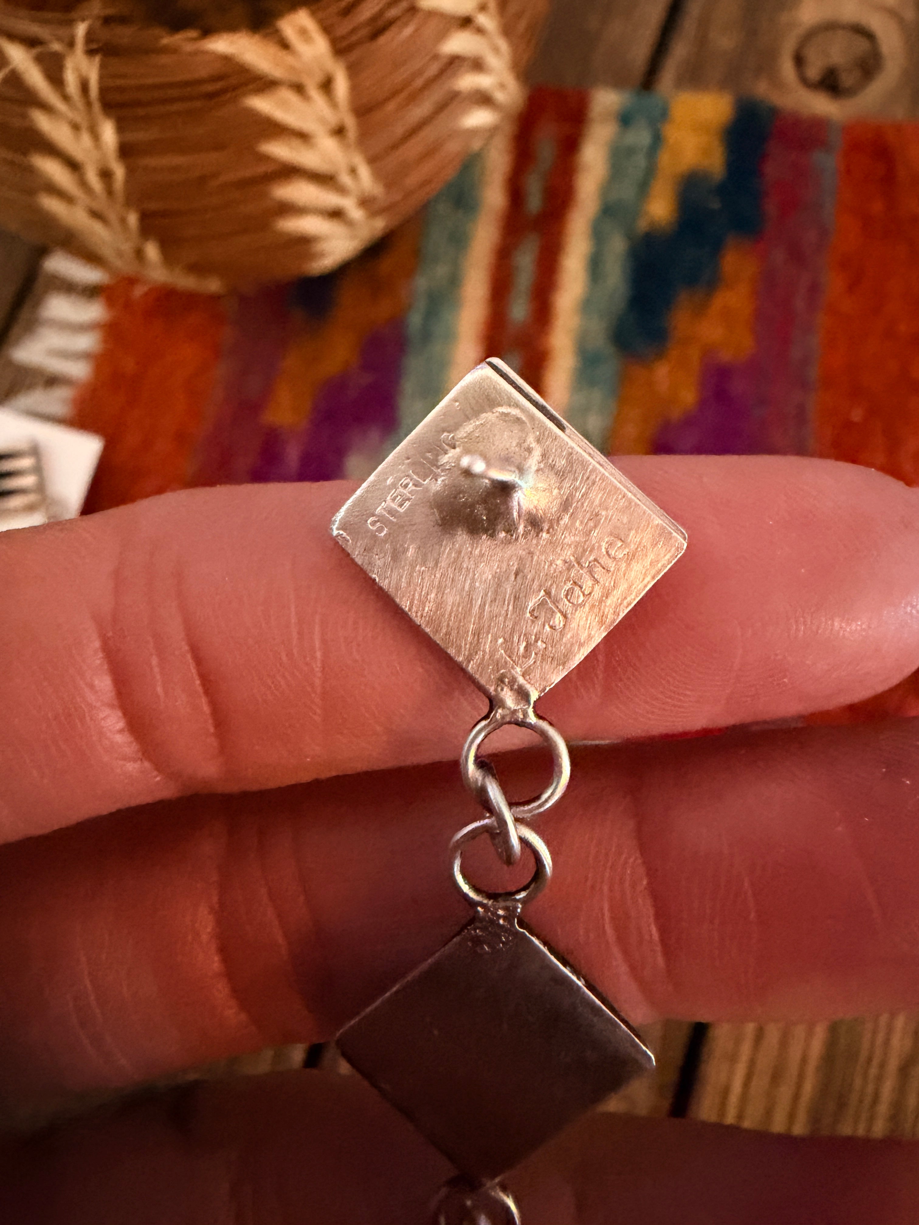 Handcrafted Leander Tahe Sterling Silver Dangle Earrings