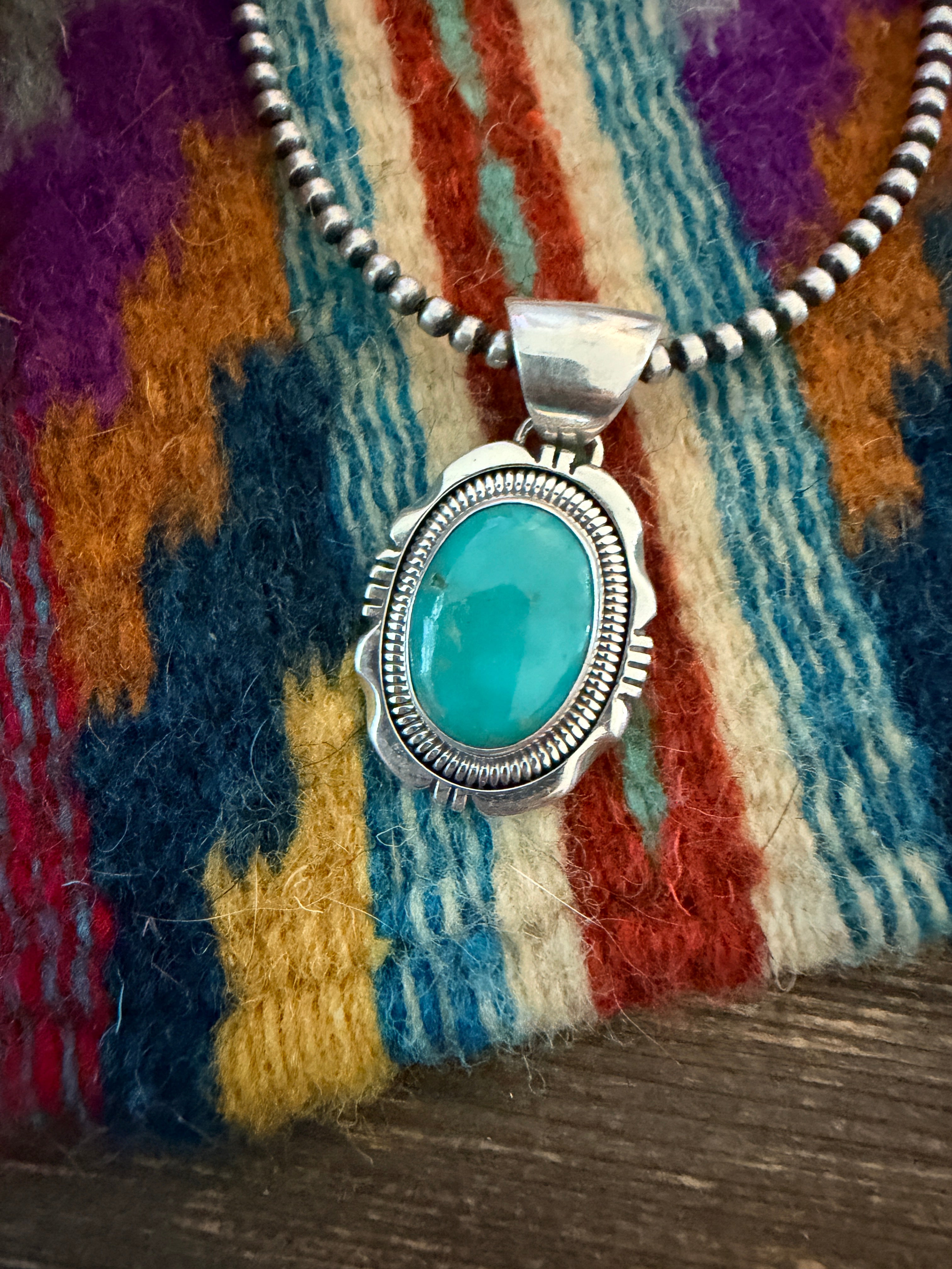 Handcrafted Turquoise and Sterling Silver Pendant