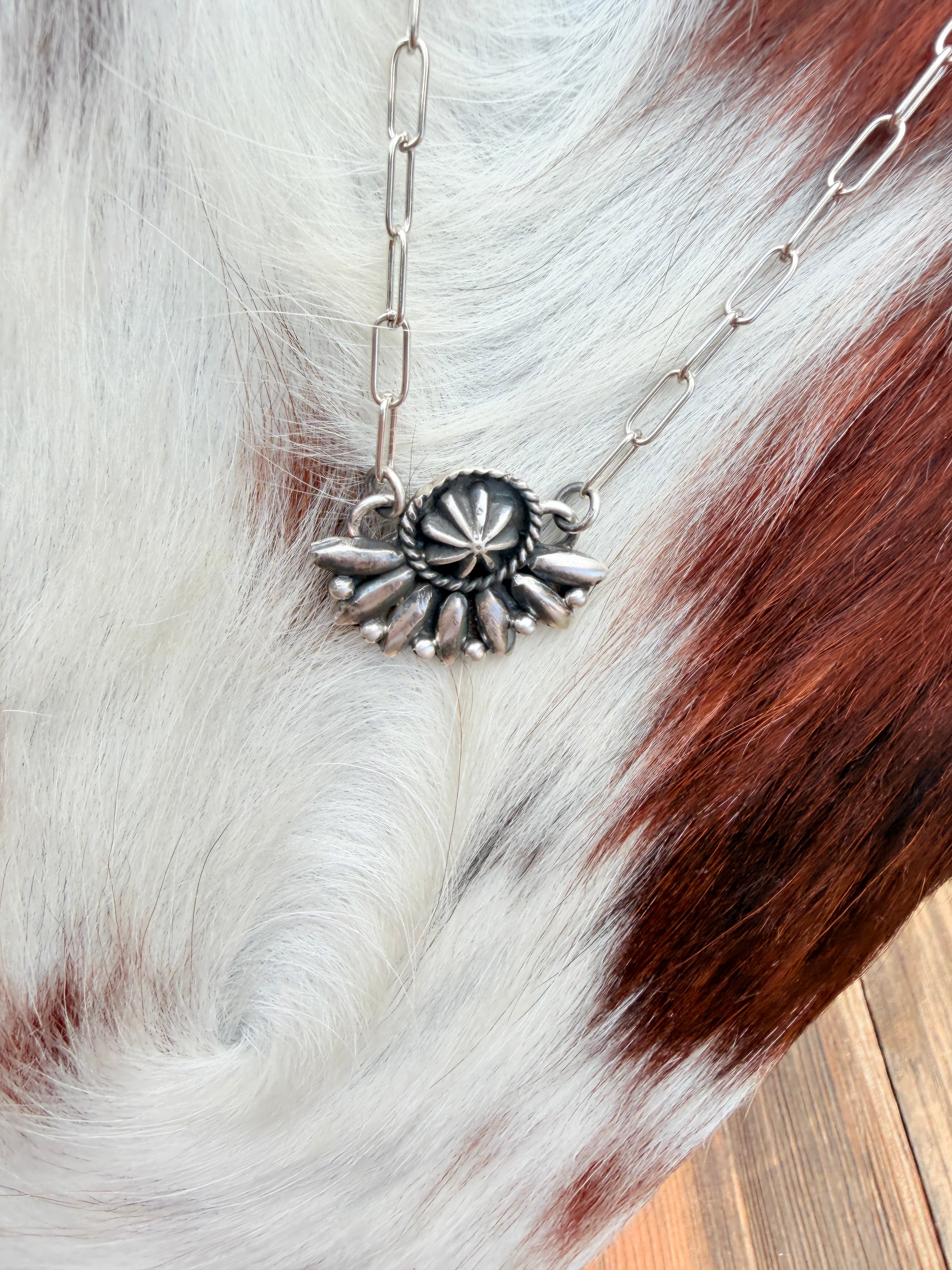 Handcrafted Sterling Silver Concho Necklace
