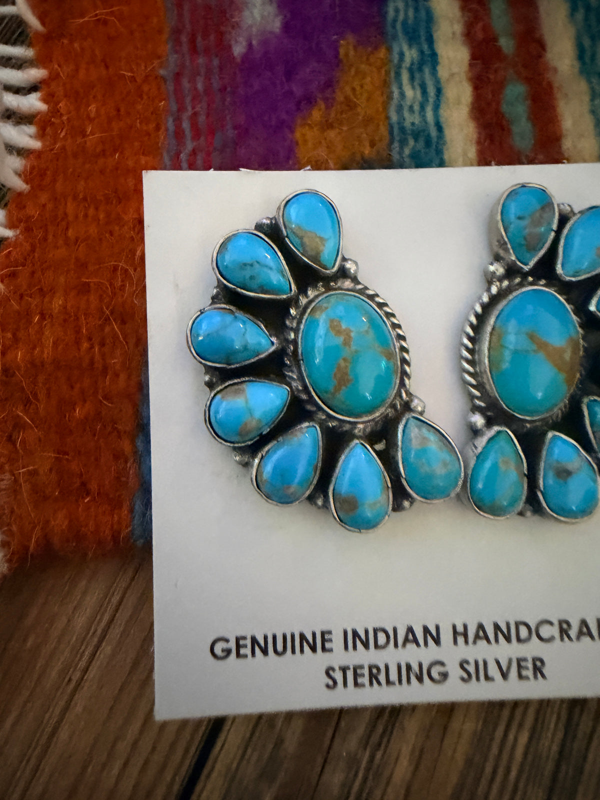 Handcrafted Turquoise & Sterling Silver Post Earrings by Marcella James