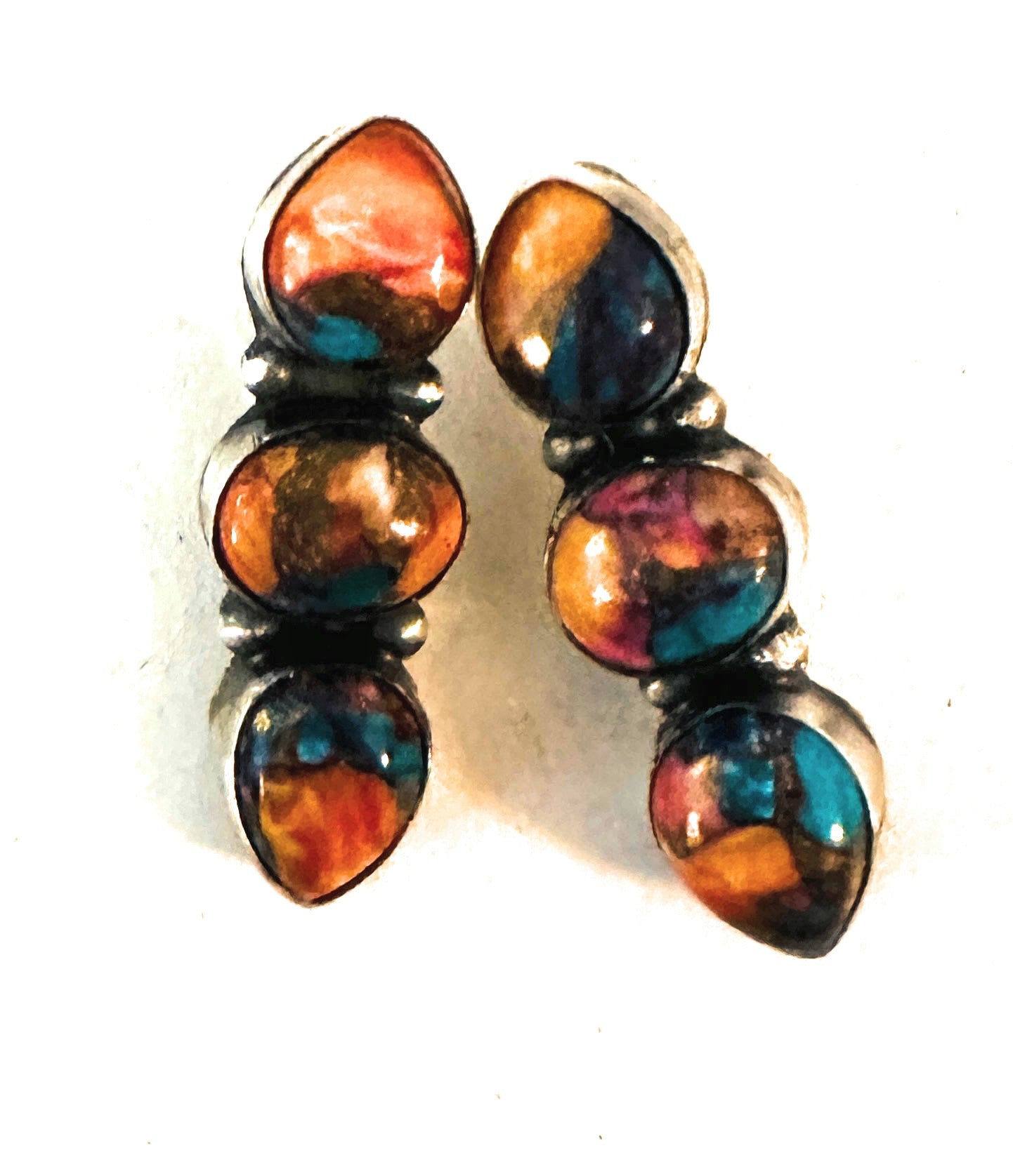 Handcrafted Pink Dream Mojave & Sterling Silver Post Earrings