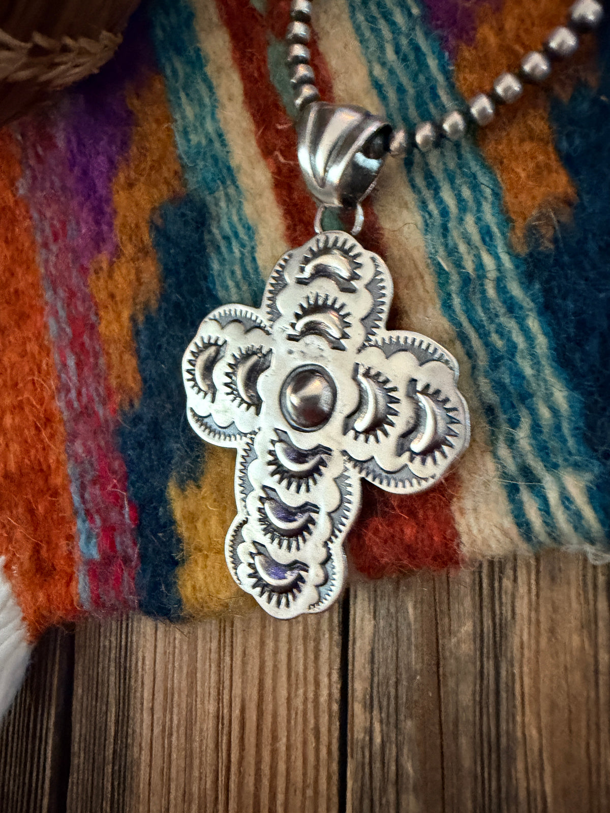 Handcrafted Sterling Silver Cross Pendant by Benson Shorty