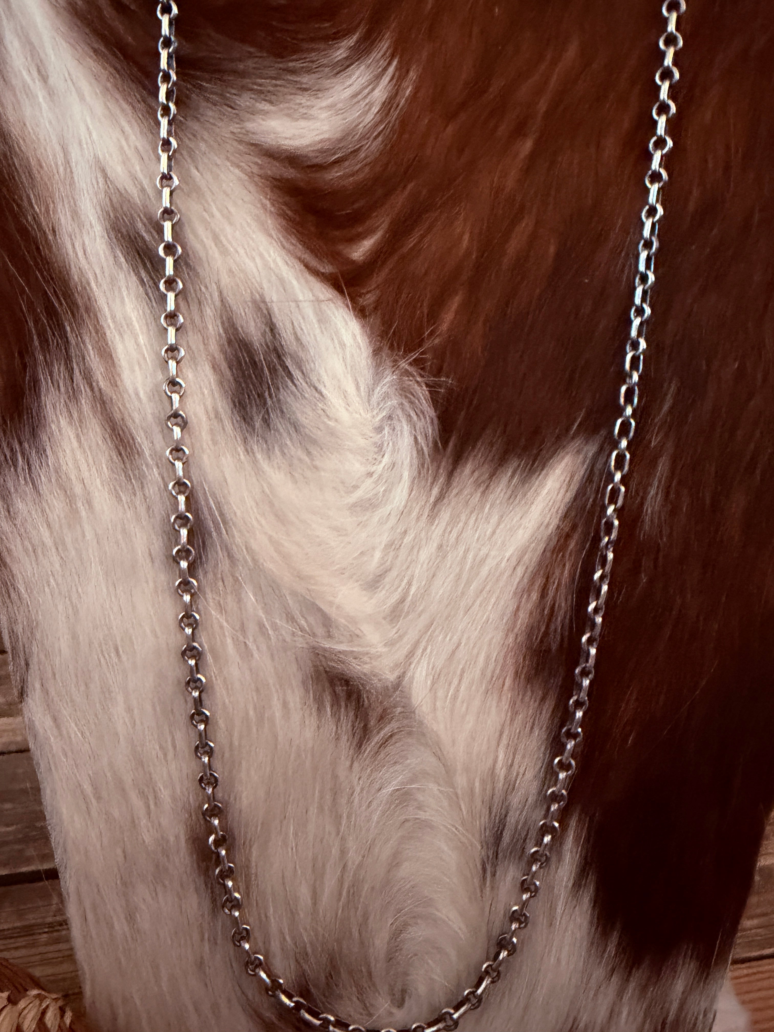 Handcrafted 24” Sterling Silver Chain Necklace