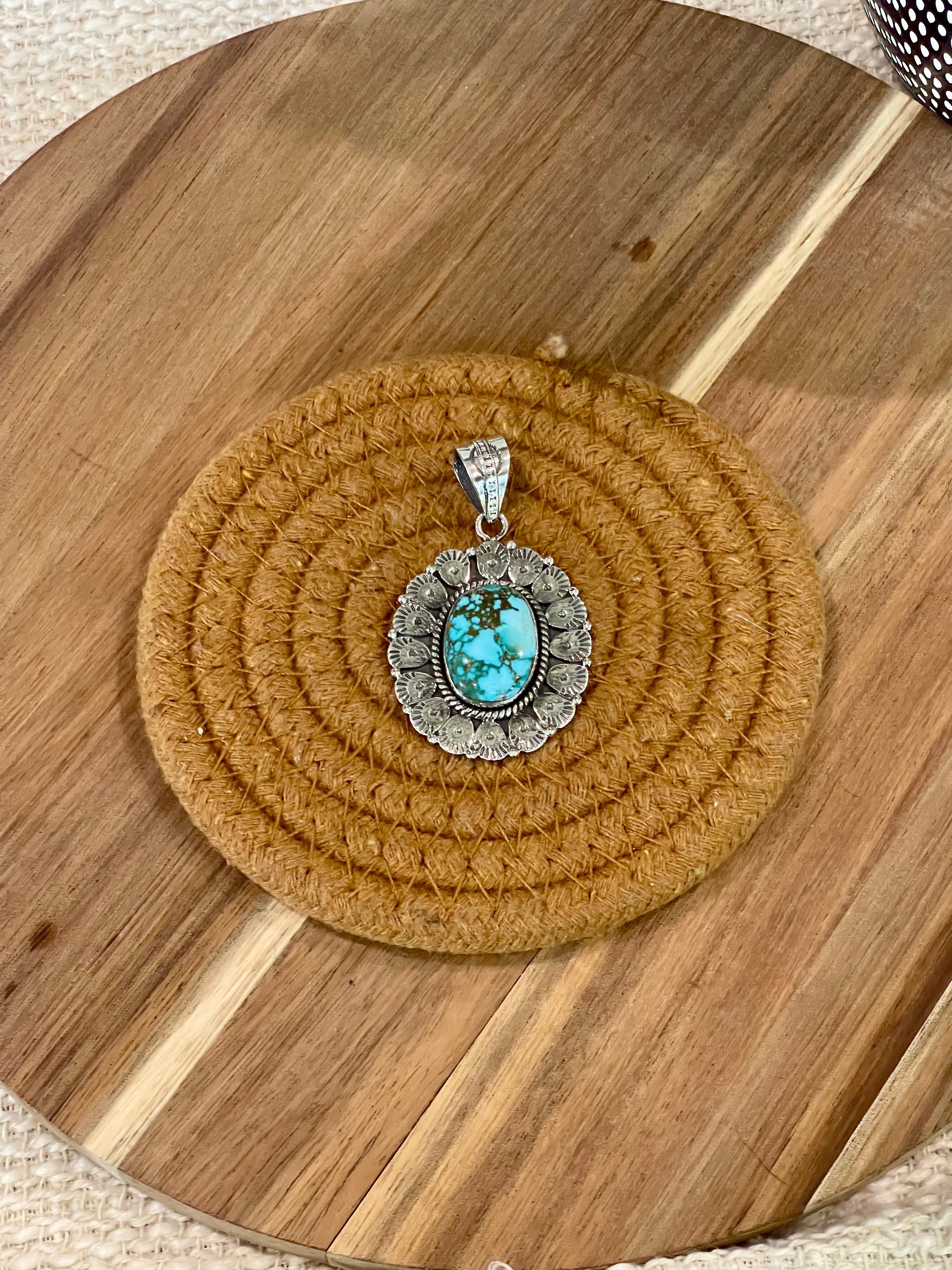 Handmade Sterling Silver & Sonoran Mountain Turquoise Pendant