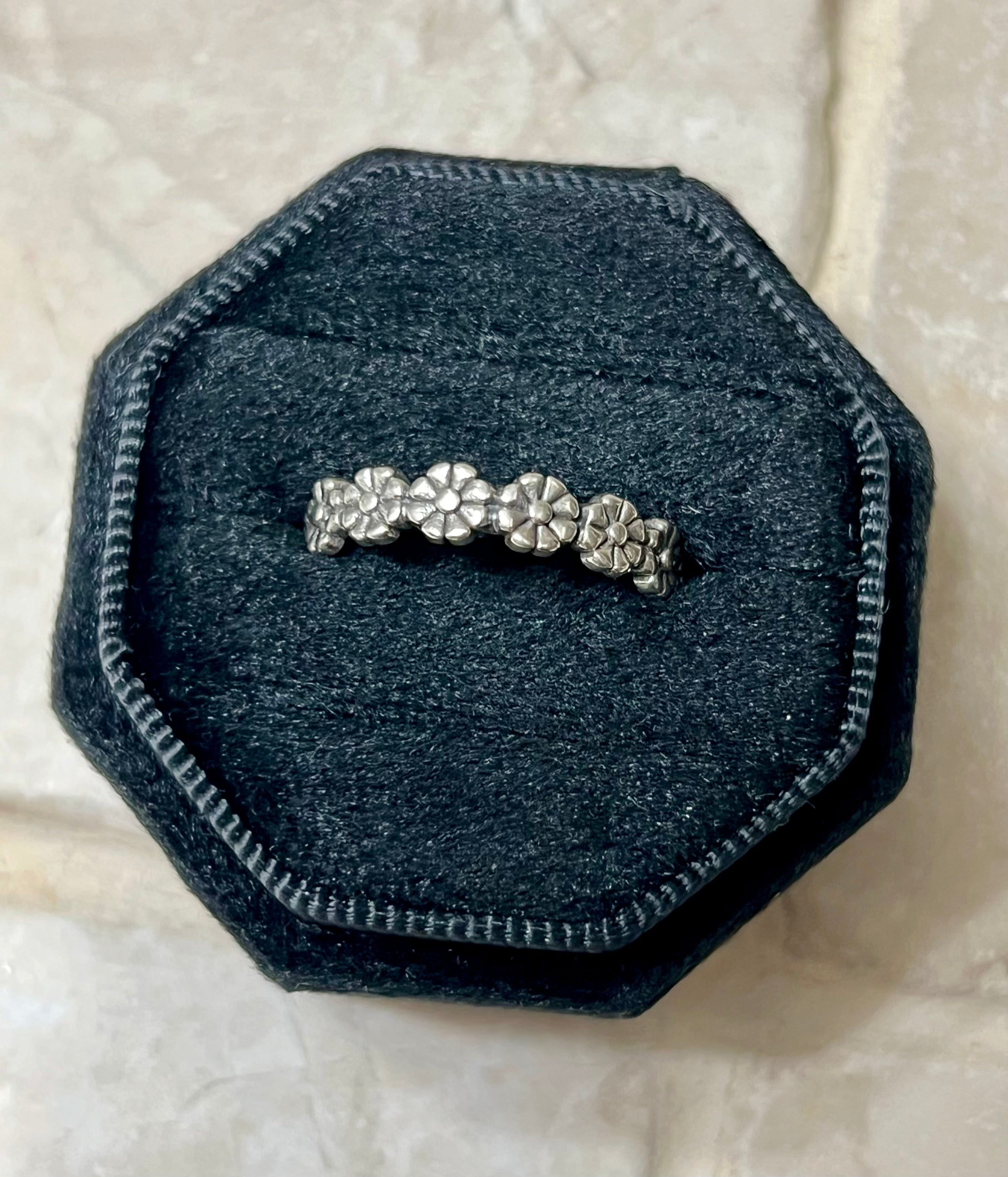 Flowers All Around Sterling Silver Ring 1/8”