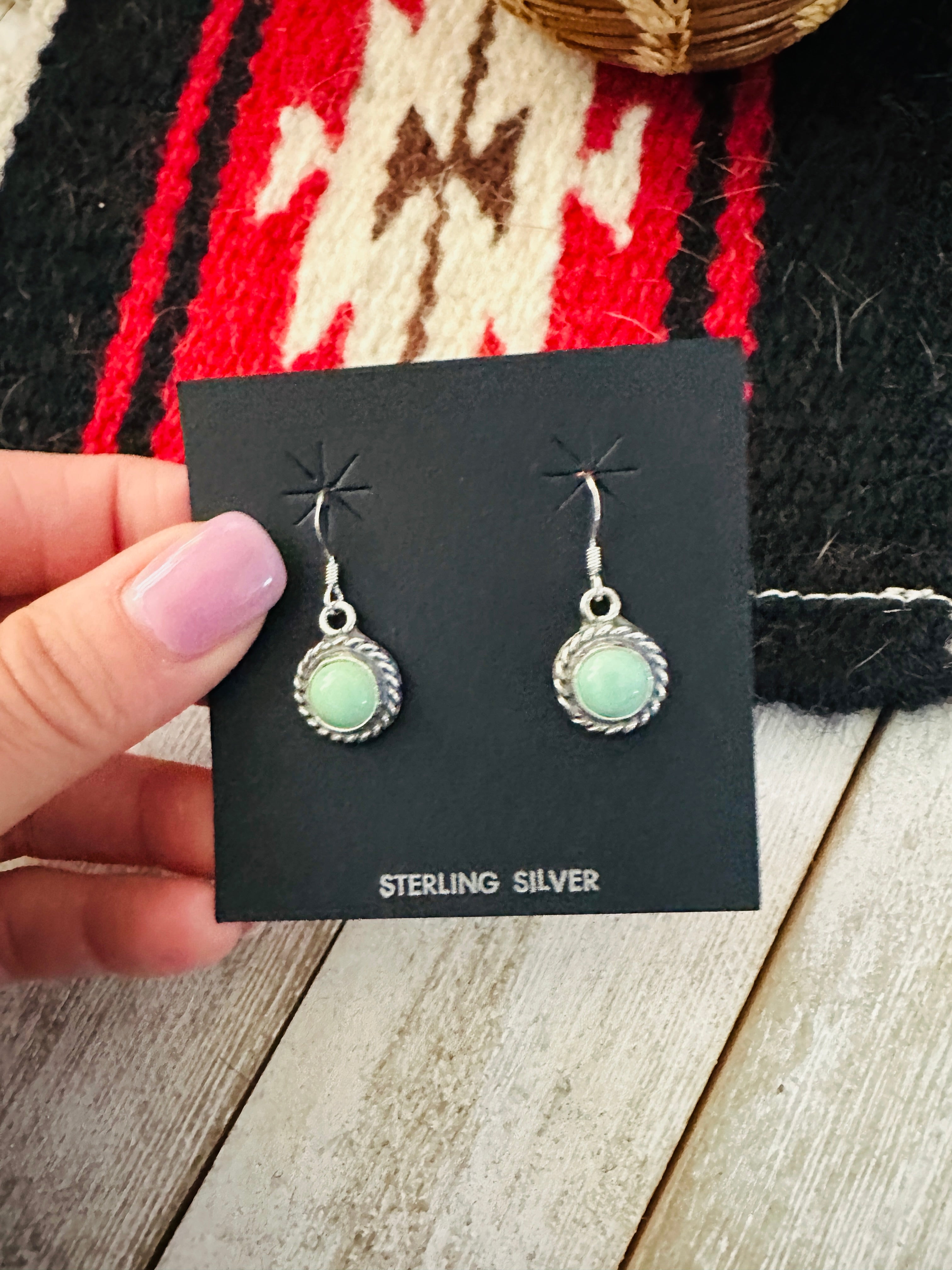 Handcrafted Turquoise and Sterling Silver Dangle Earrings