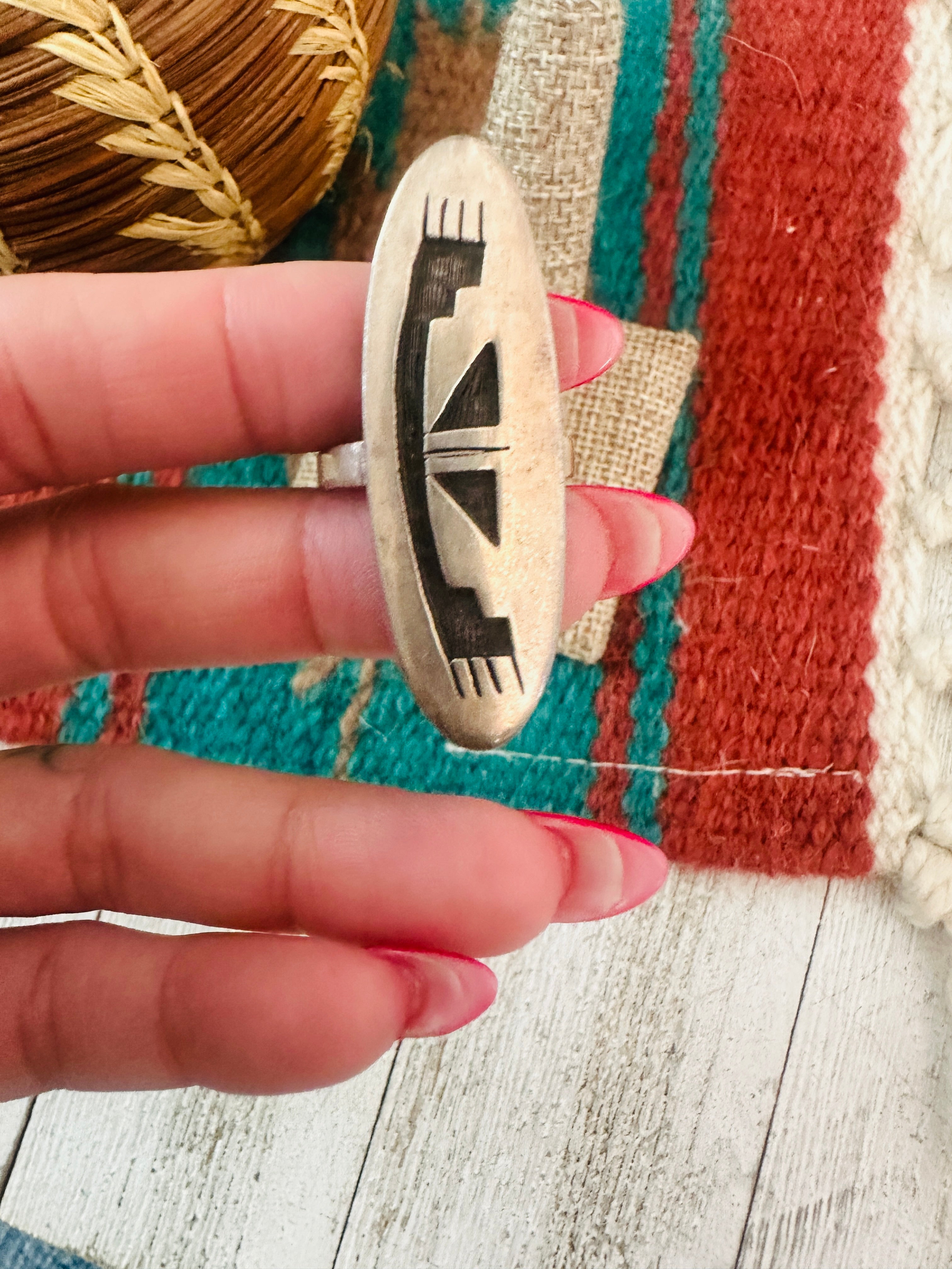 Handcrafted Old Pawn Sterling Silver Overlay Ring size 9