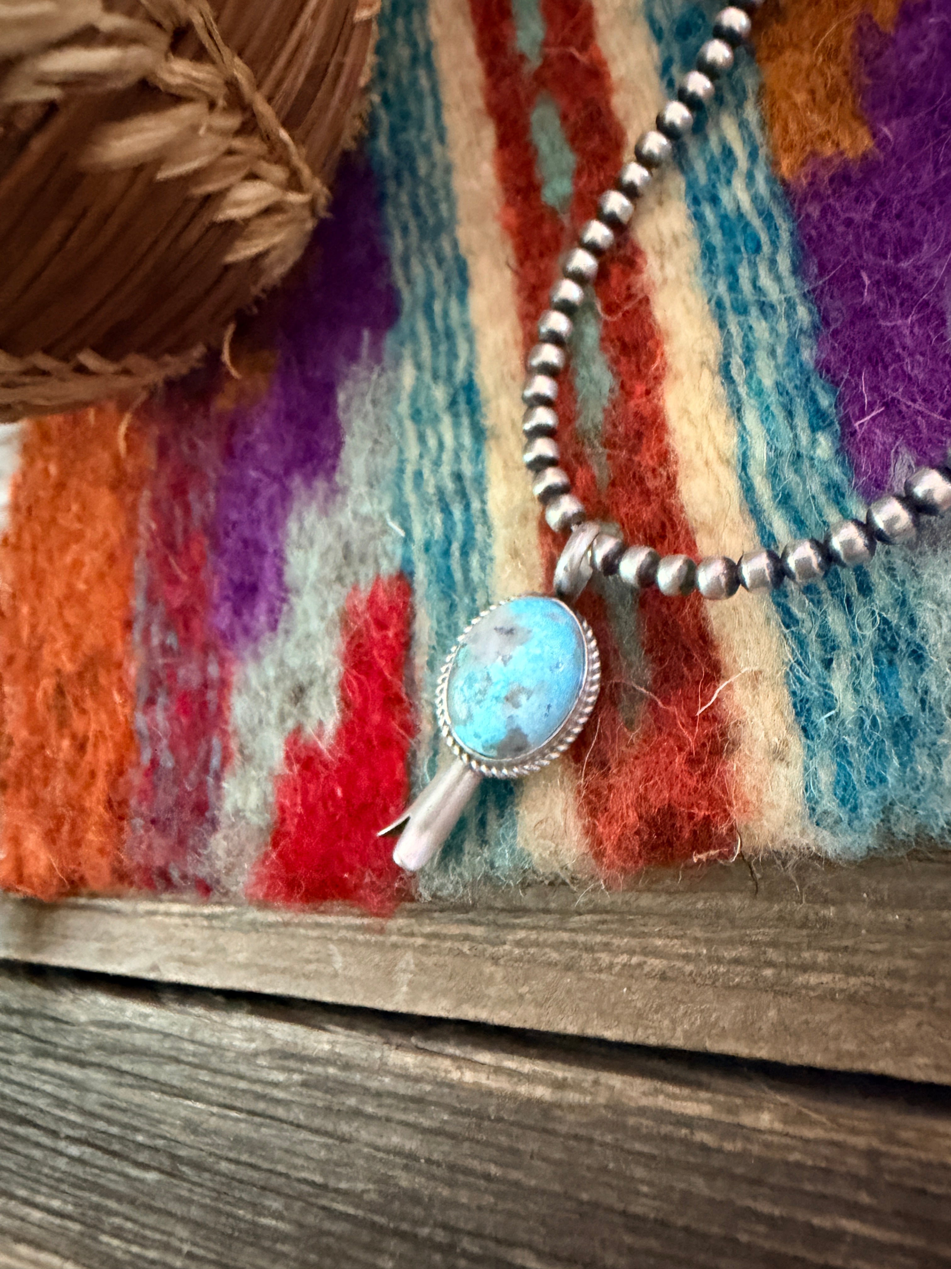 Handcrafted Sterling Silver & Turquoise Blossom Pendant