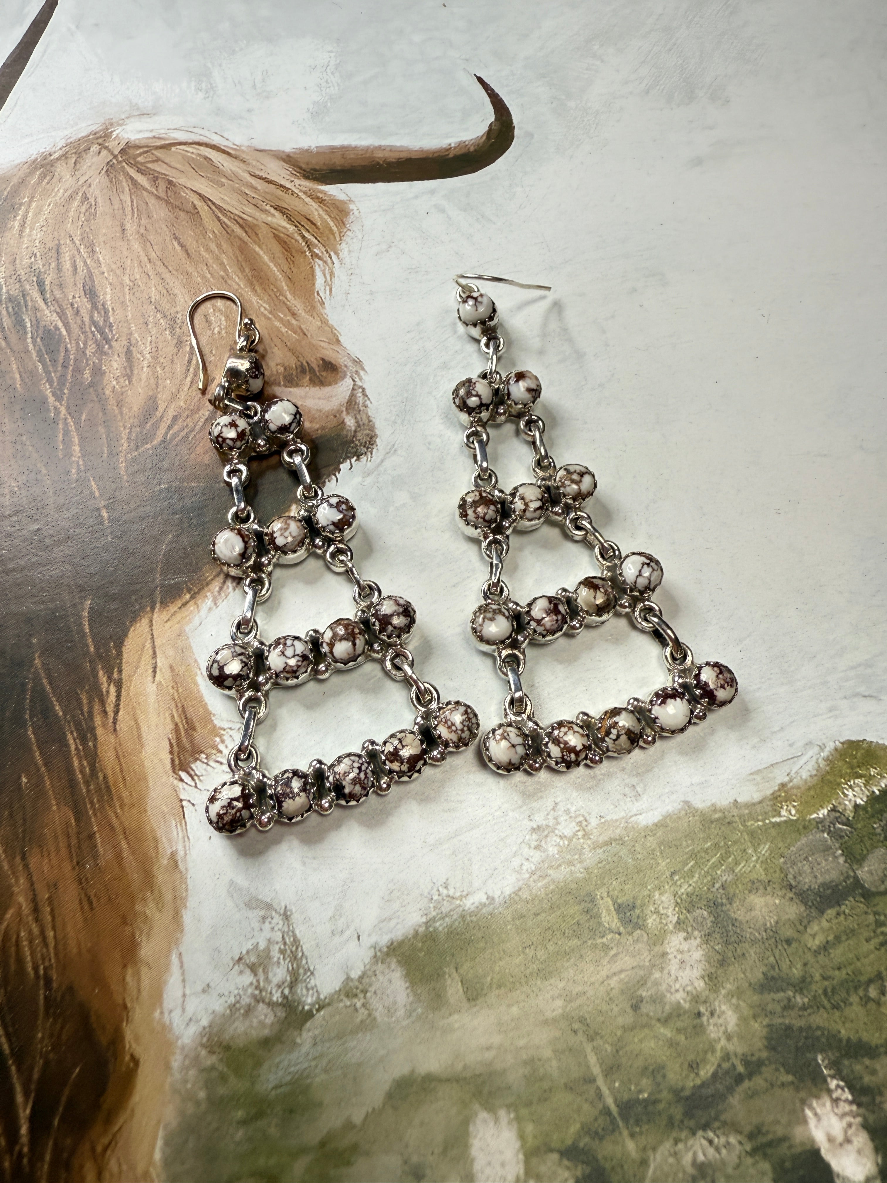 Handmade Wild Horse and Sterling Silver Handmade Dangles