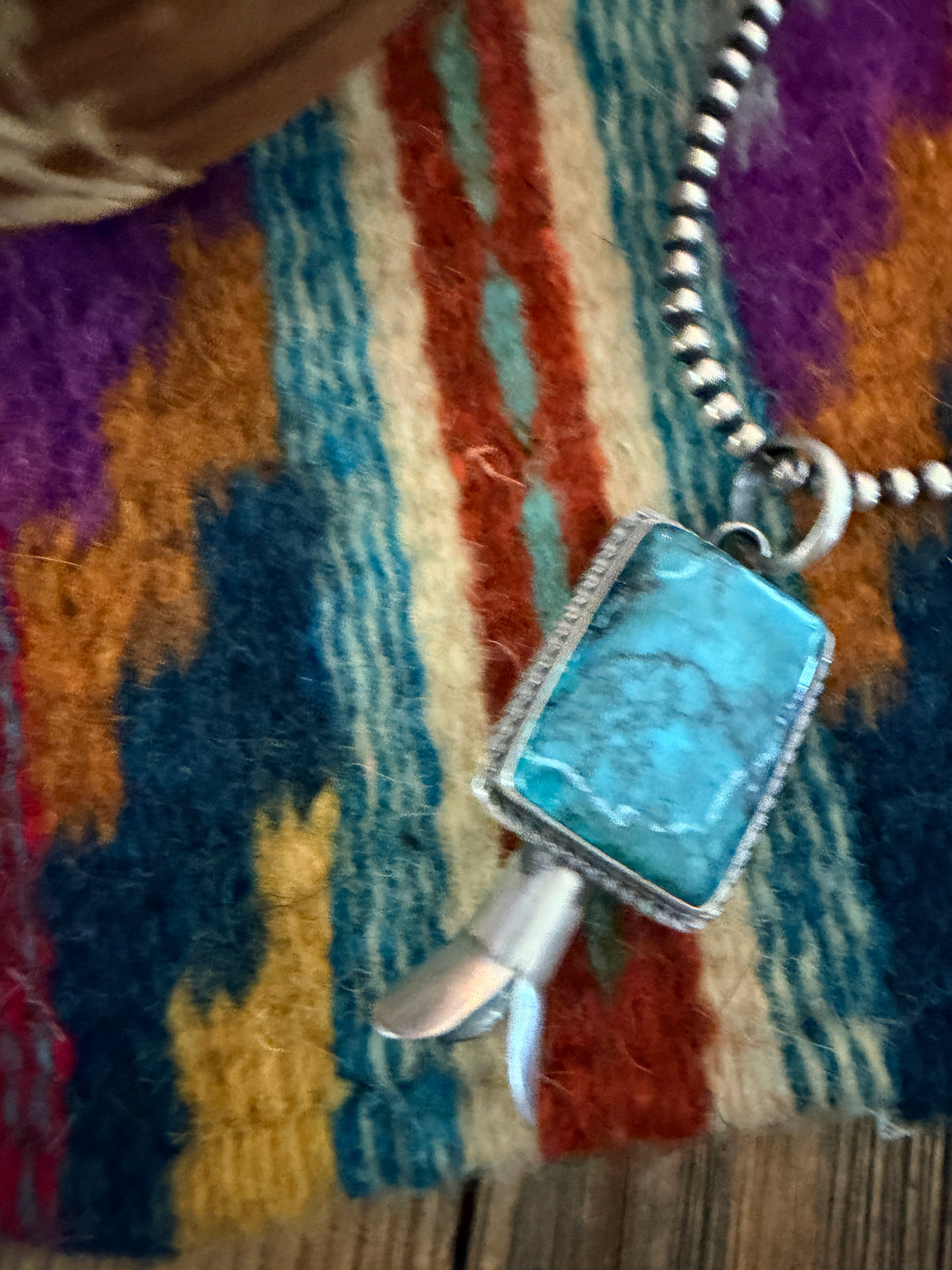 Handcrafted Sterling Silver & Turquoise Blossom Pendant
