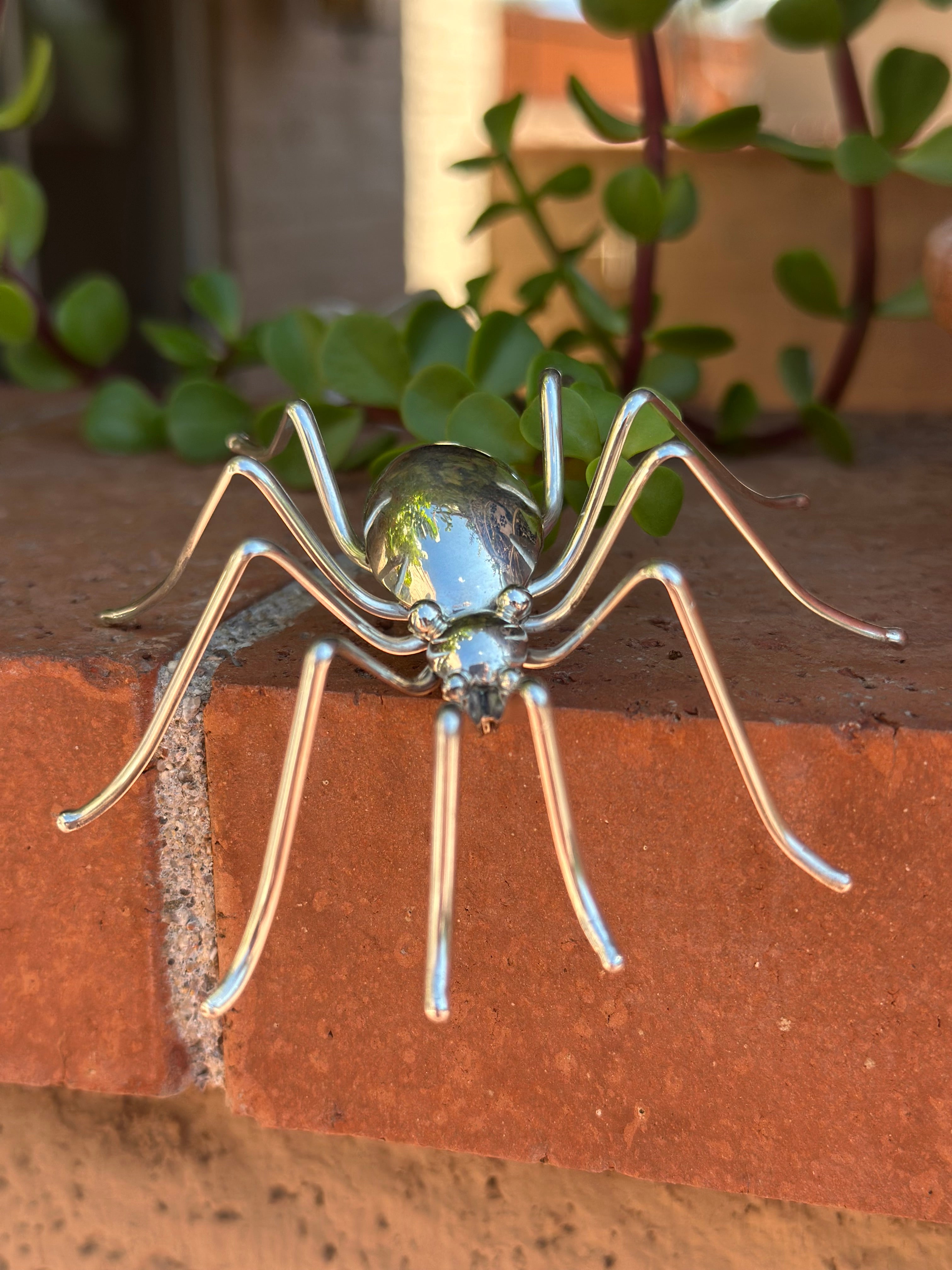 Handcrafted Sterling Silver Spider Brooch
