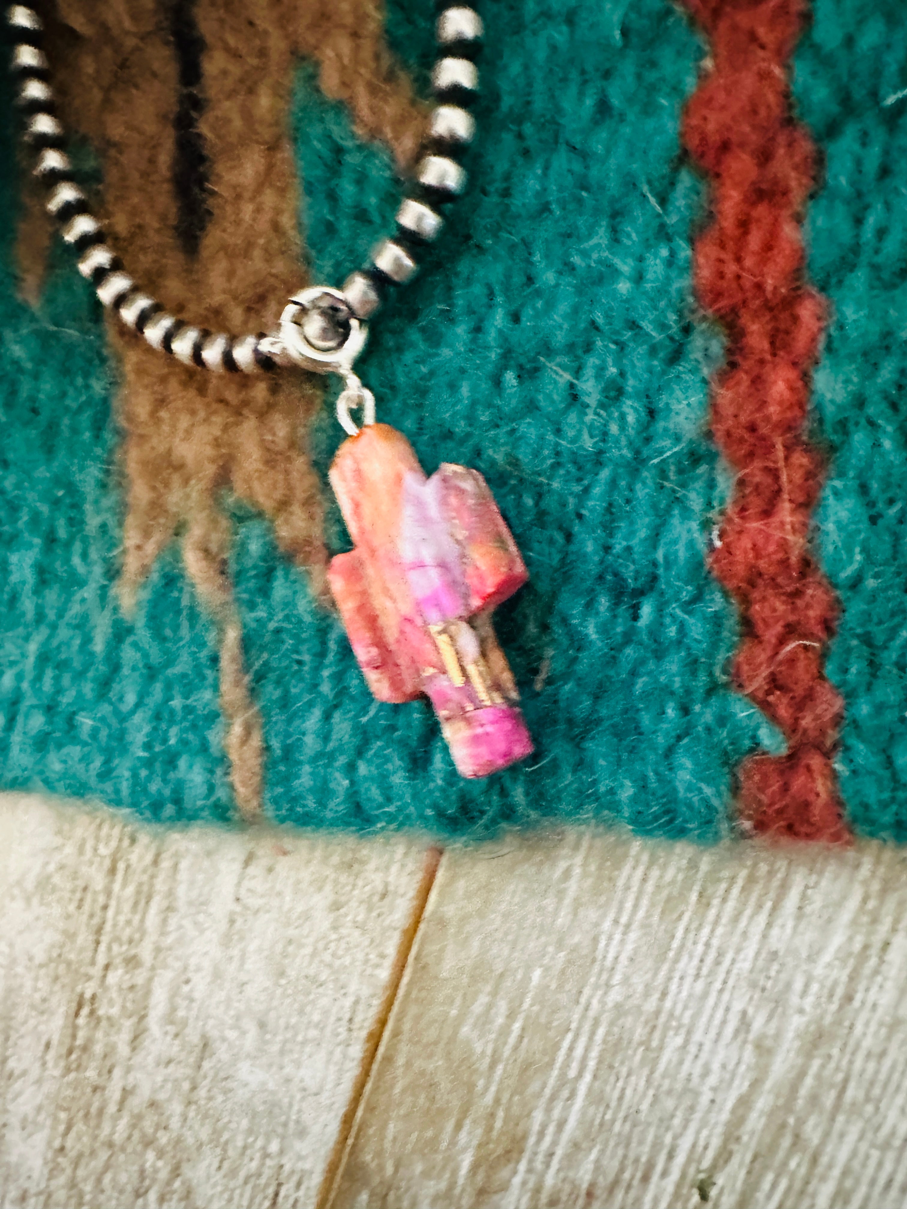 Handcrafted & Hand Carved Pink Mojave Saguaro Cactus Charm