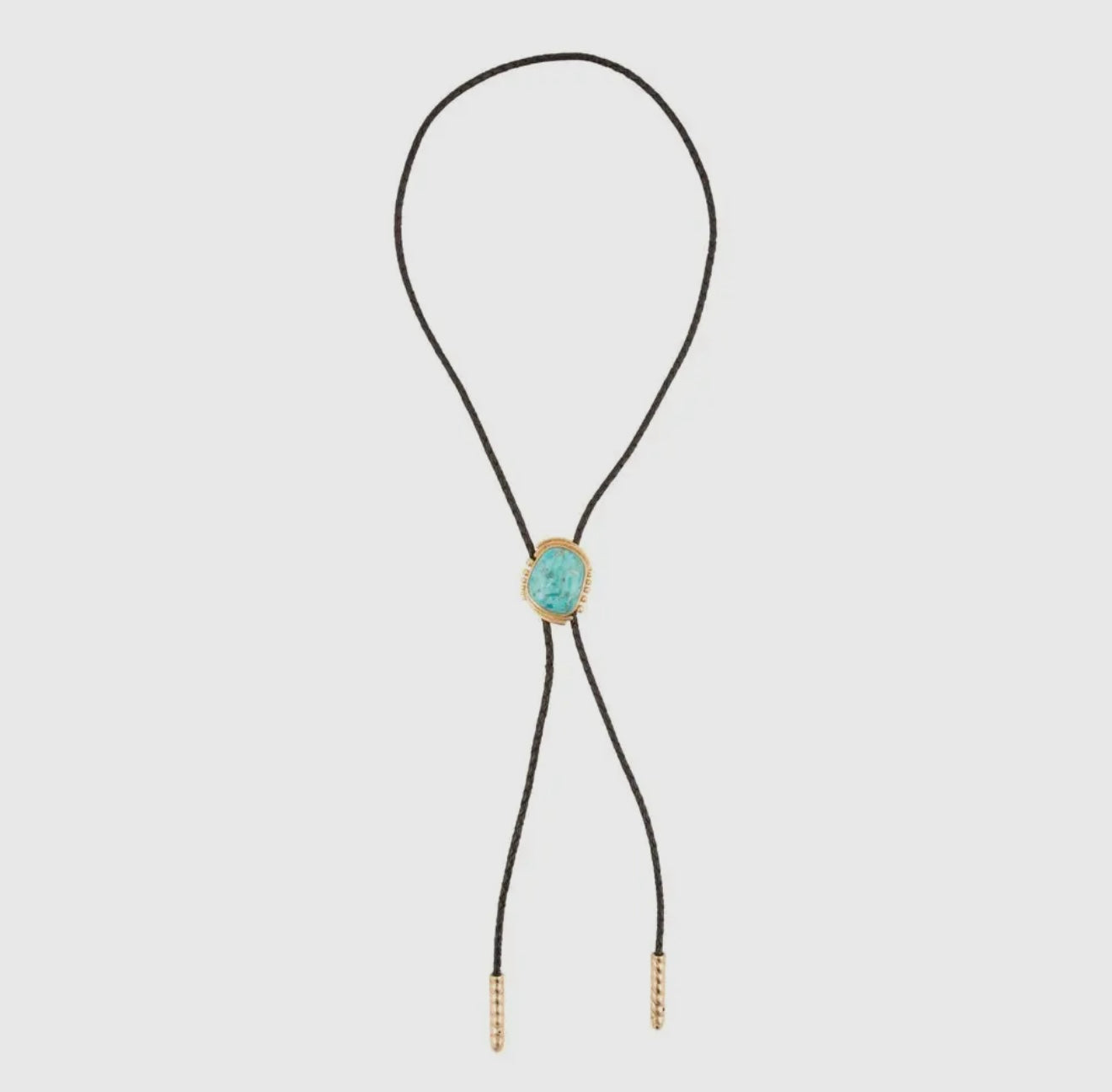 “The Golden Collection” Gold Plated Sterling Silver & Turquoise Leather Bolo Tie