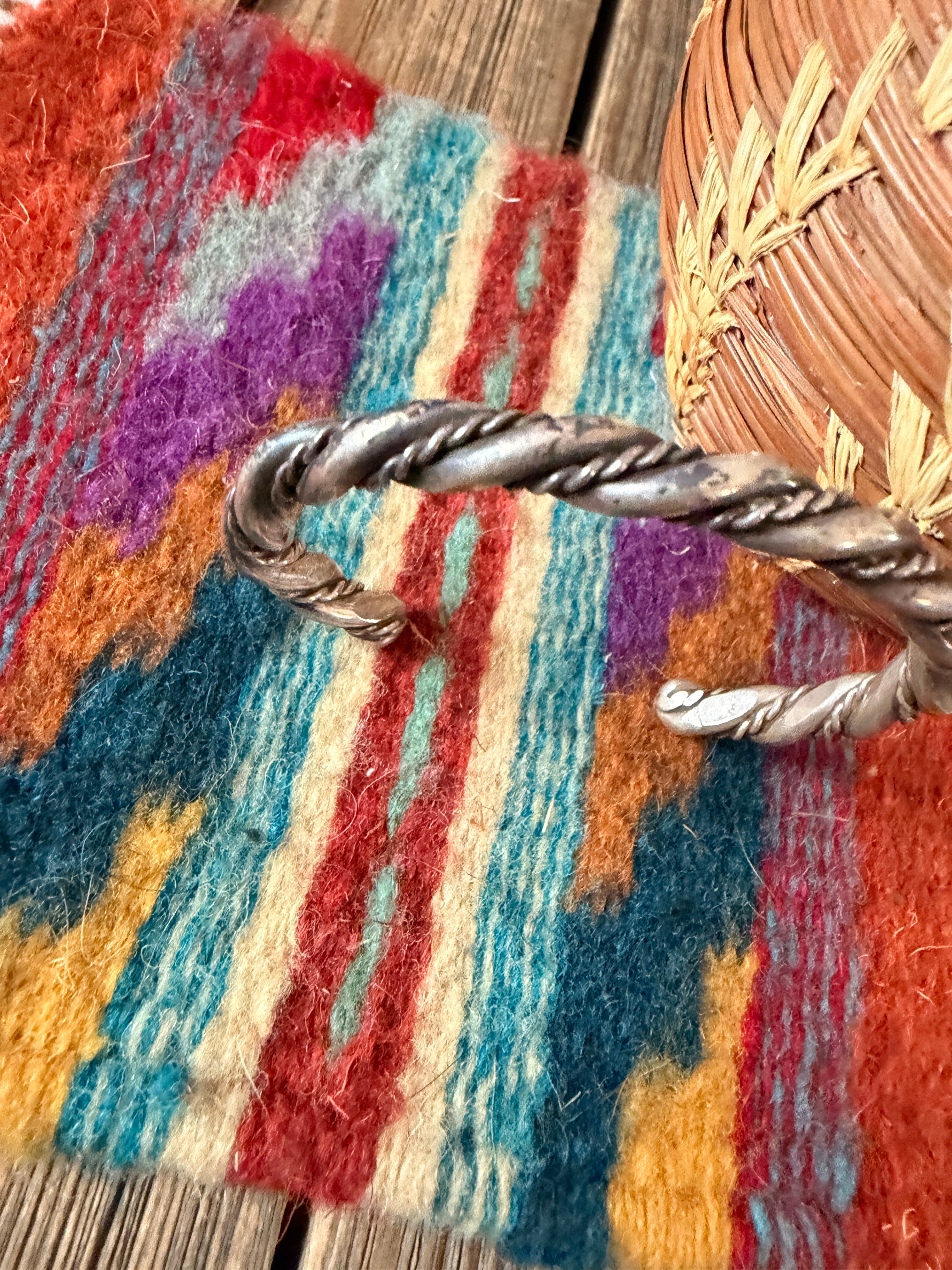 Handcrafted Old Pawn Twisted Sterling Silver Cuff Bracelet