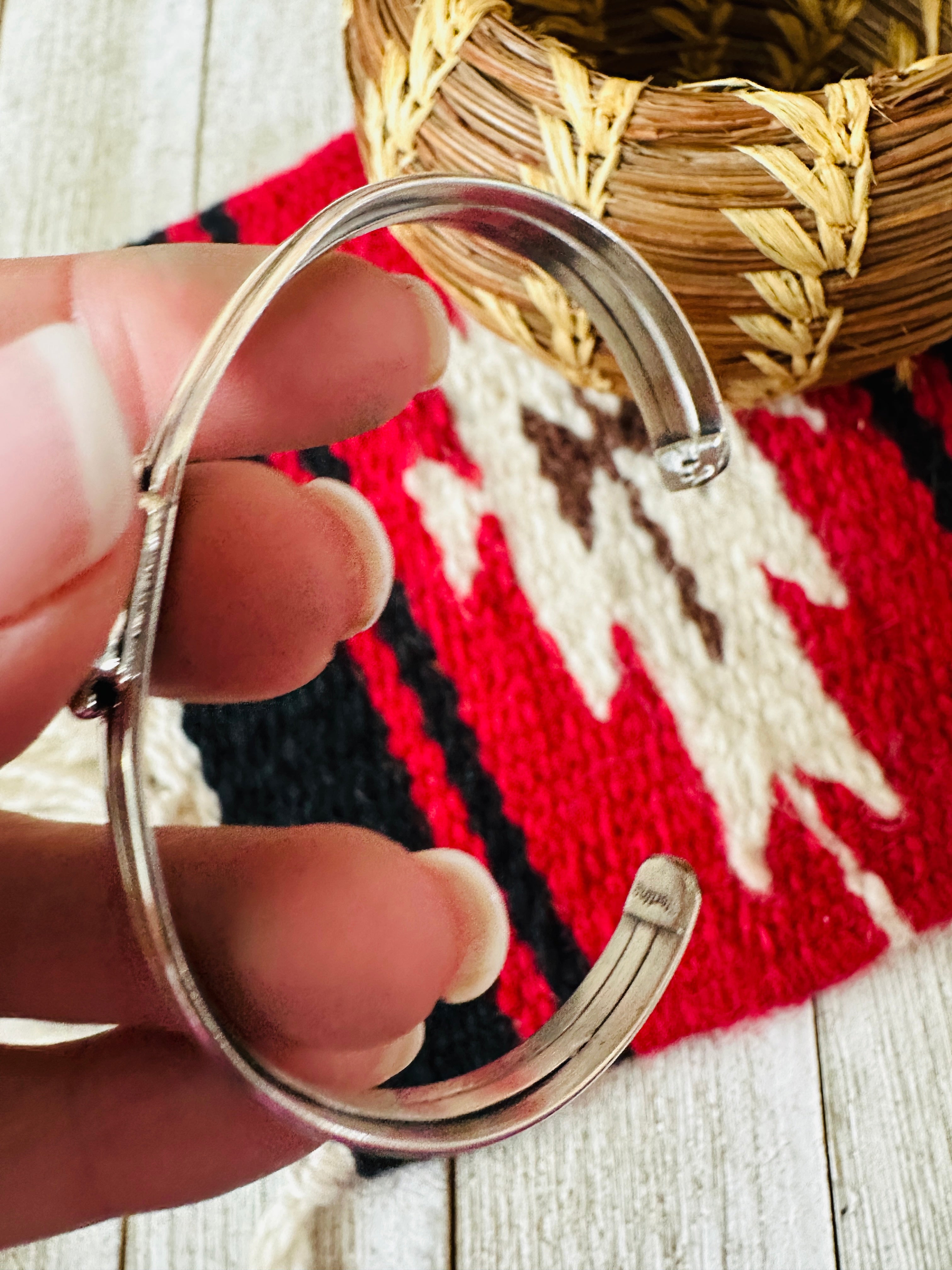 Handcrafted Sterling Silver & Turquoise Square Cuff Bracelet