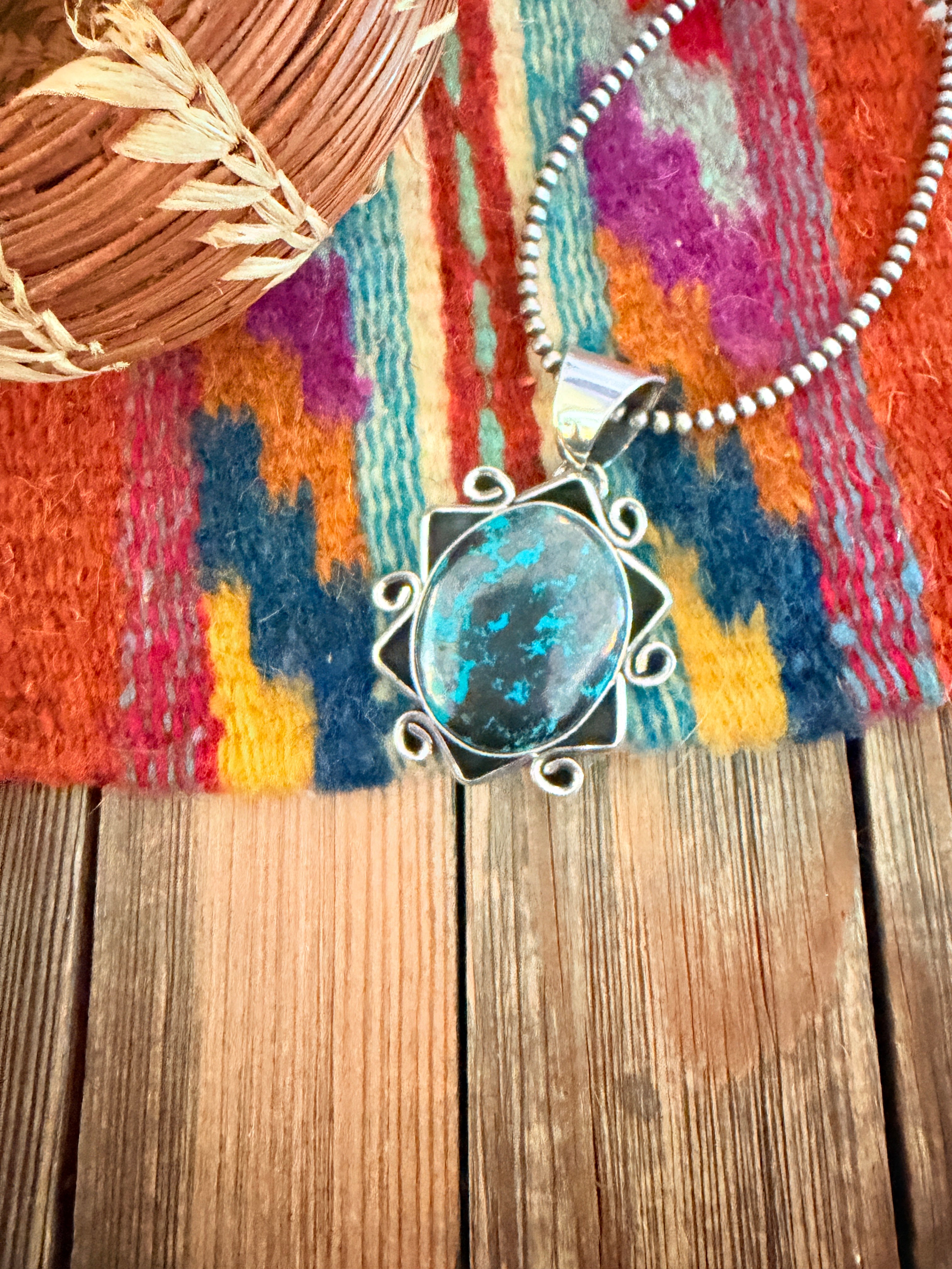 Handcrafted Sterling Silver & Turquoise Pendant