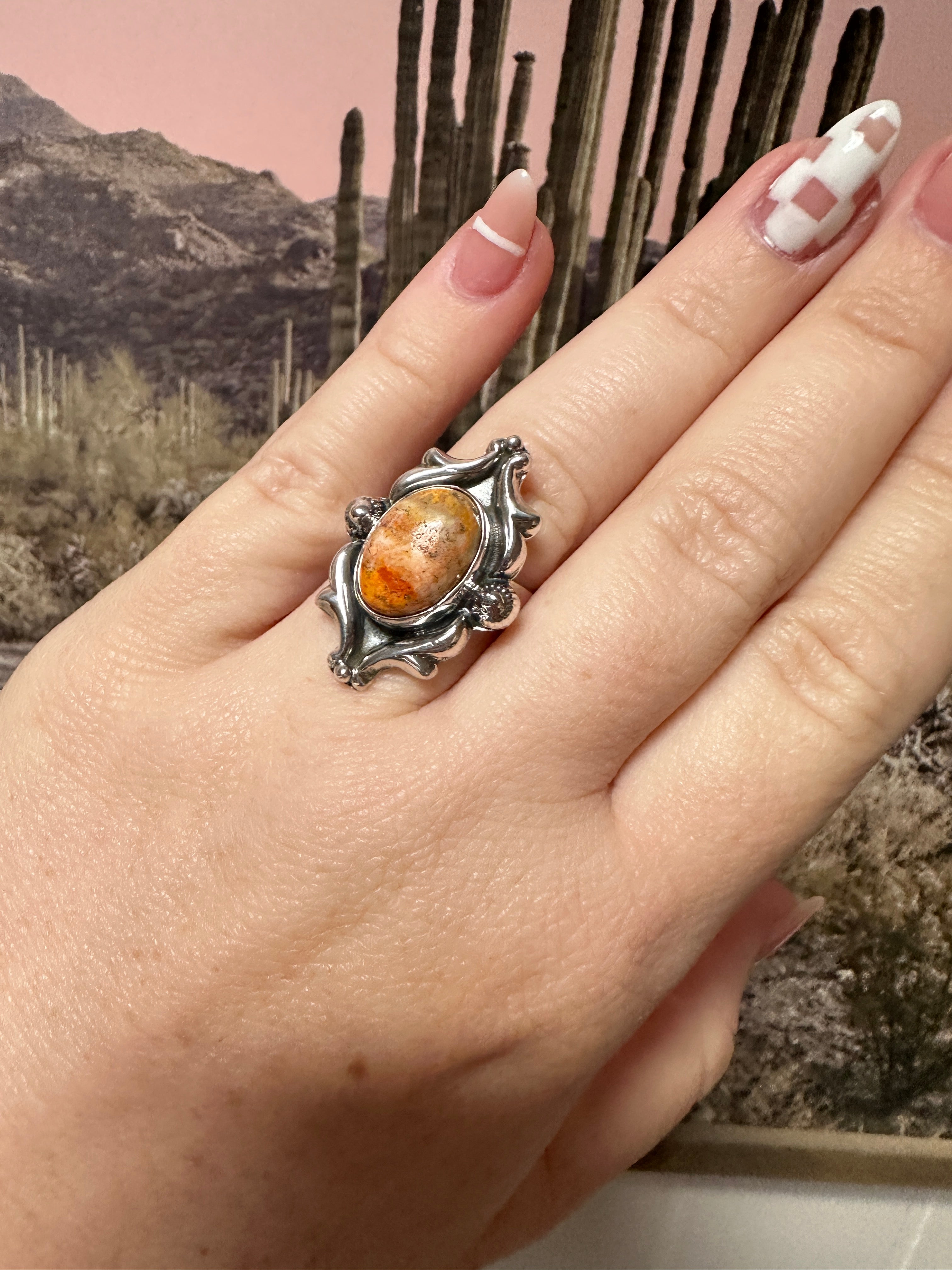 Handmade Sterling Silver & Bumble Bee Adjustable Ring