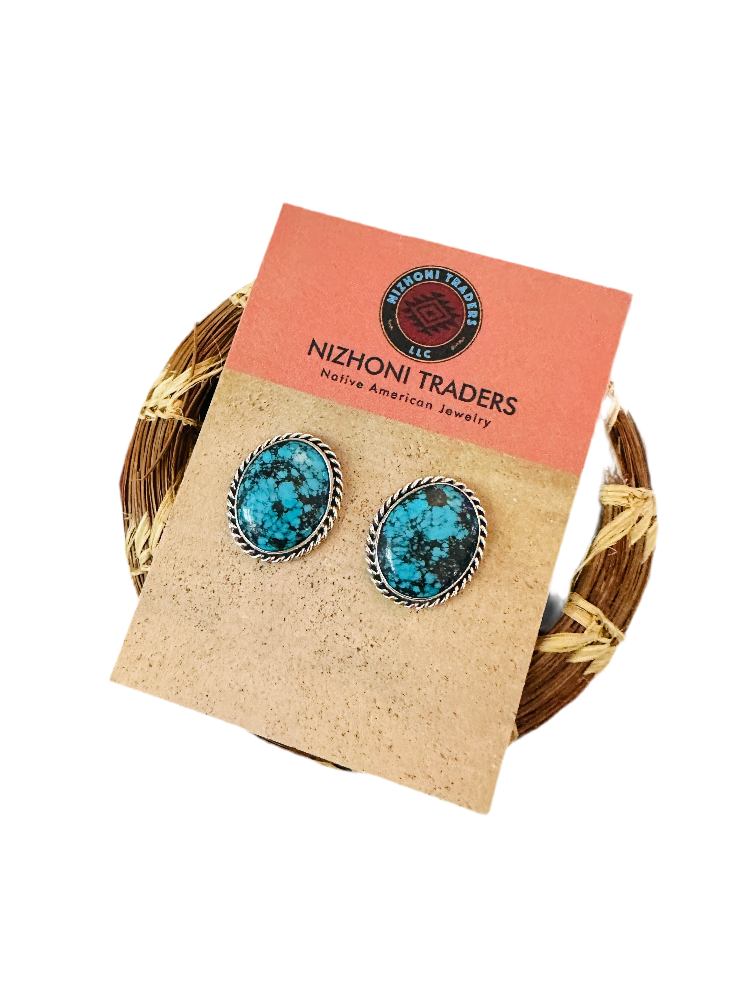 Navajo Turquoise & Sterling Silver Post Earrings