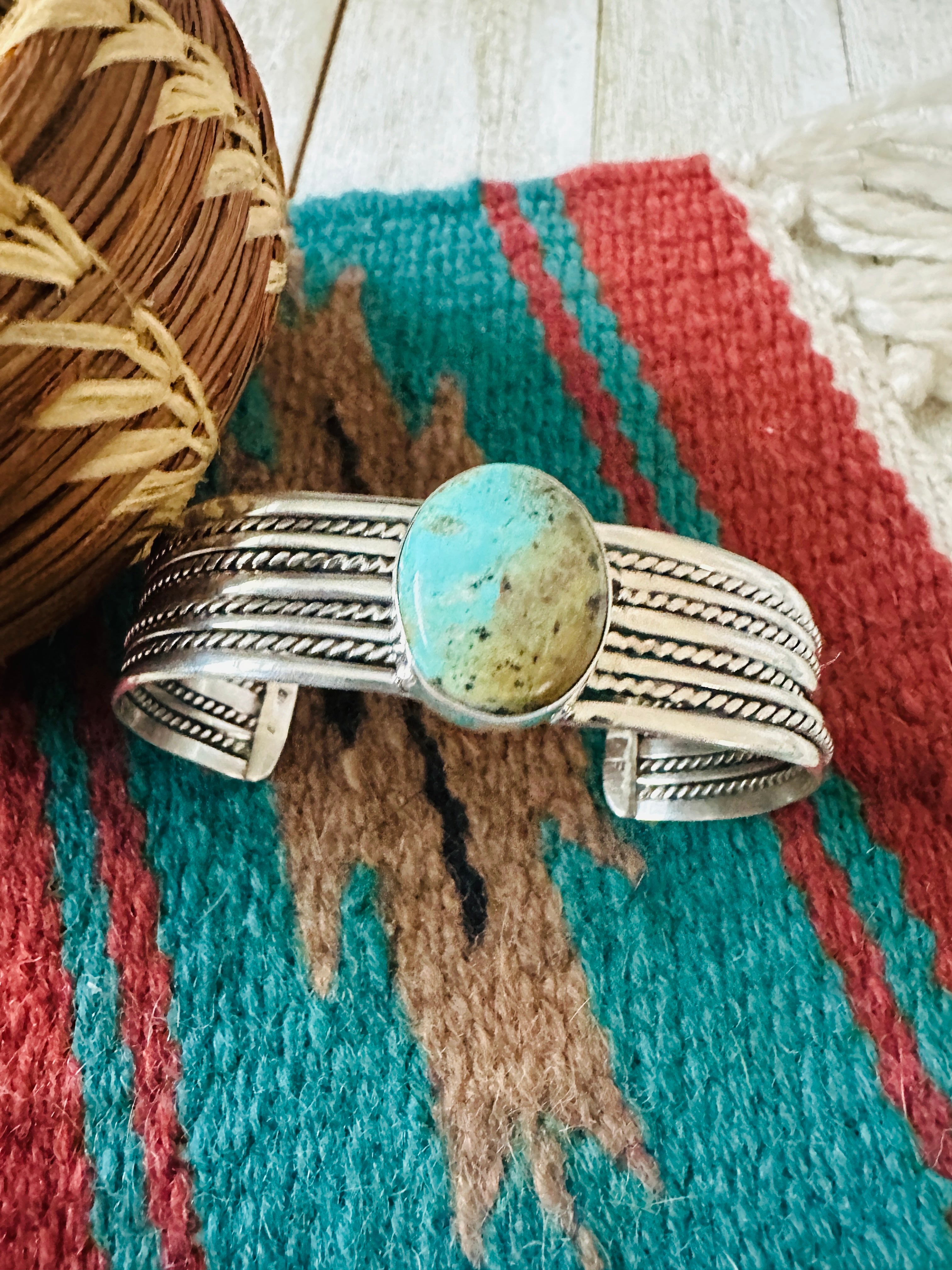 Handcrafted Sterling Silver & Turquoise Cuff Bracelet