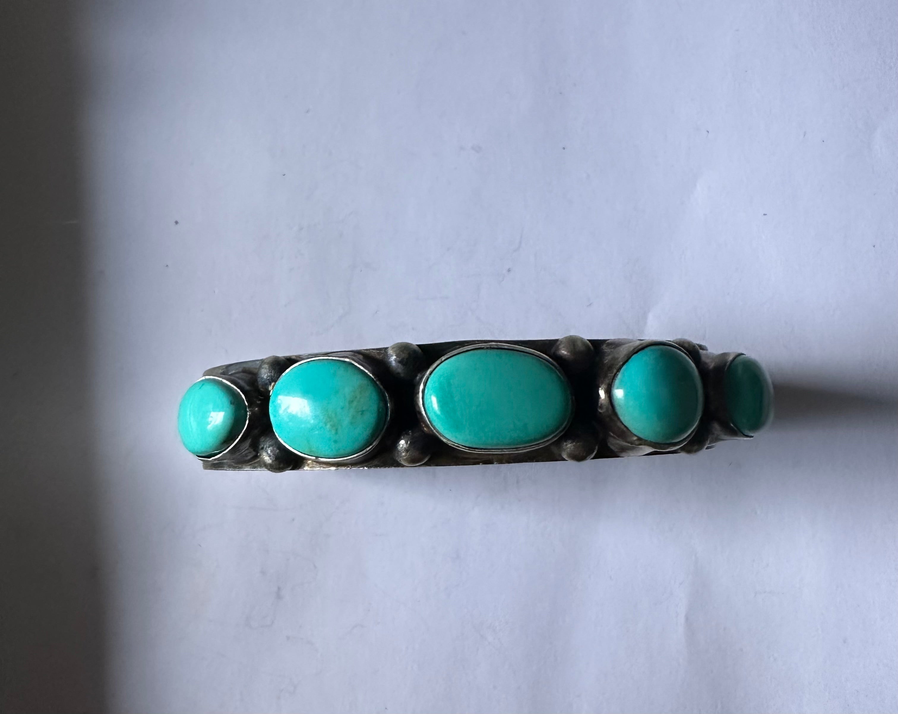 Handcrafted Turquoise & Sterling Silver Cuff Bracelet by Kathleen Livingston /