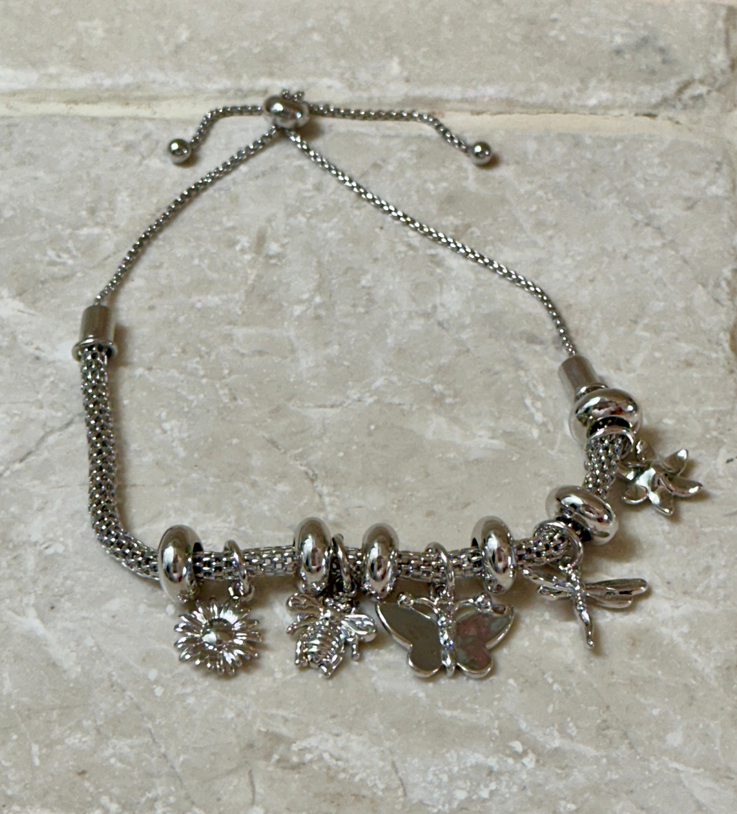 Garden Mesh Slider Charm Bracelet