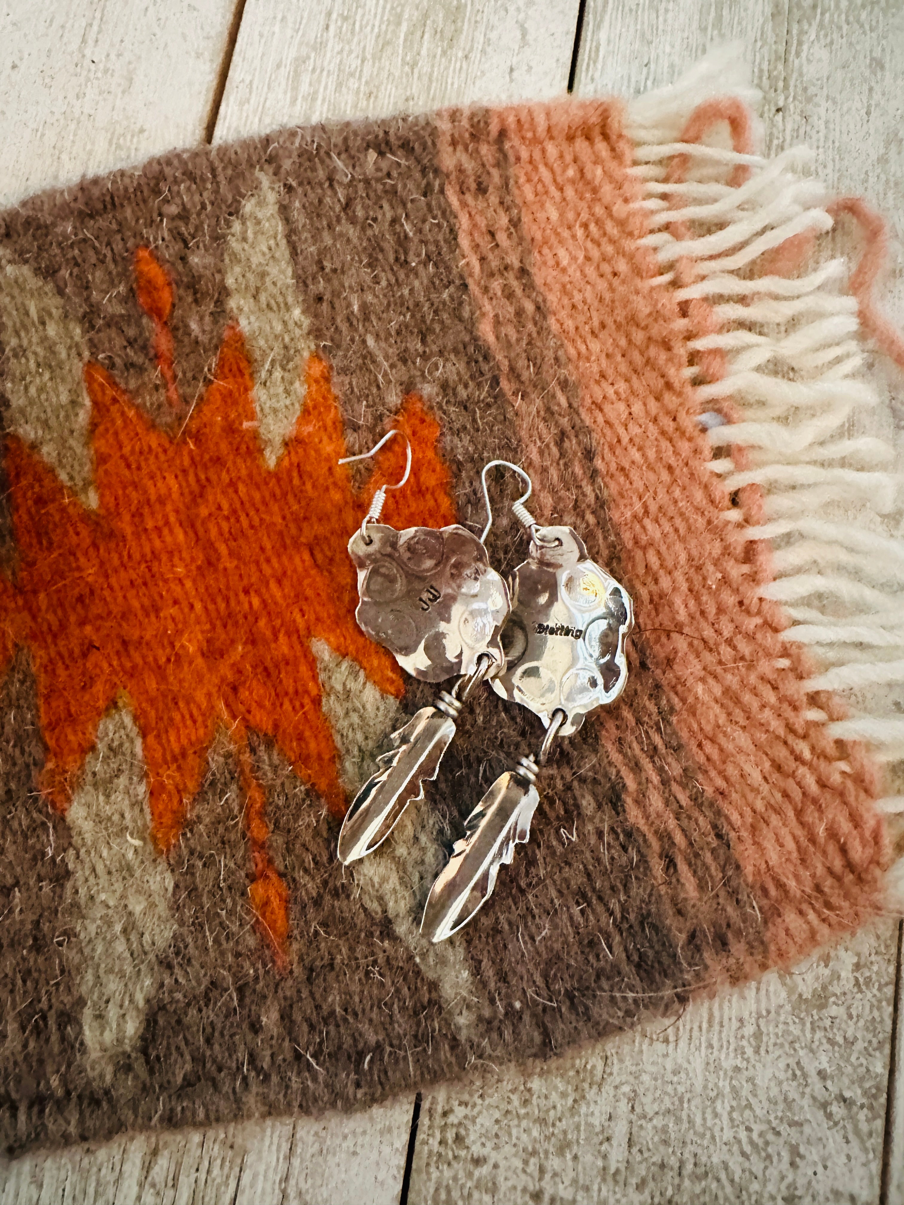 Handcrafted Sterling Silver & Turquoise Turtle Dangle Earrings