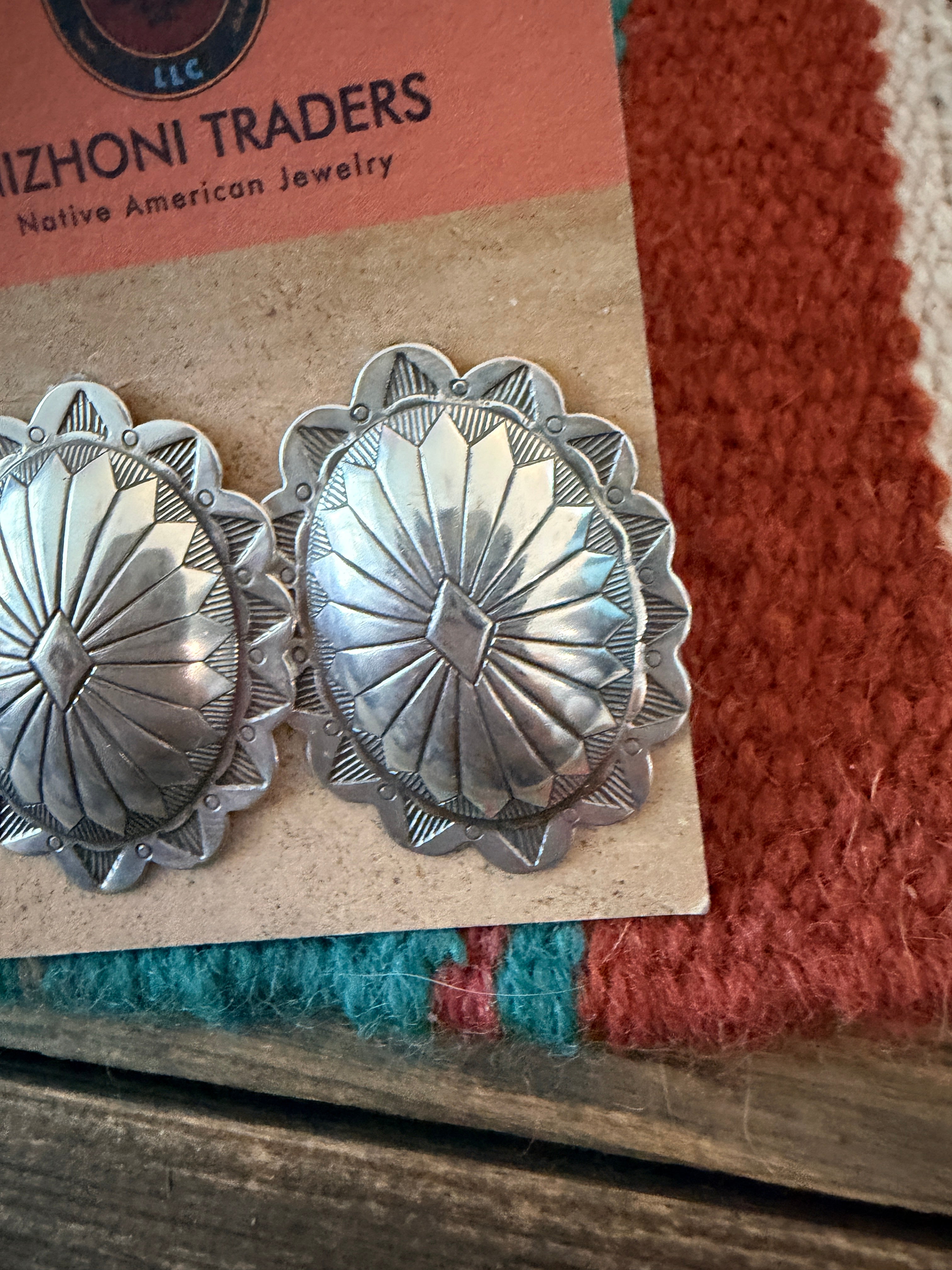 Handcrafted Sterling Silver Concho Post Earrings