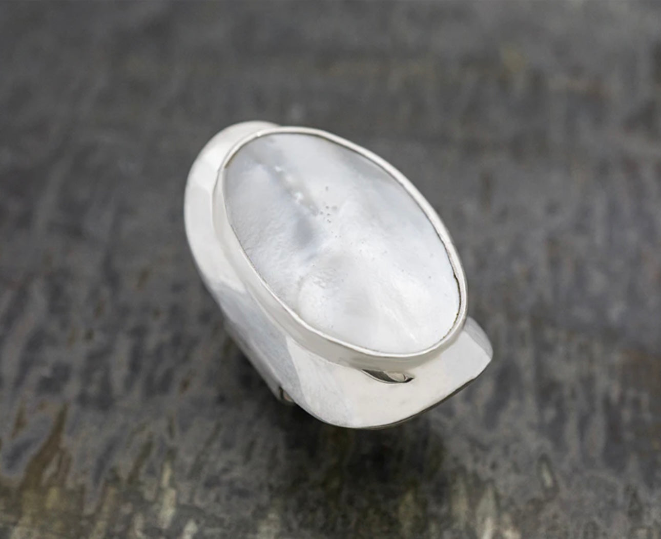Mother of Pearl Statement Ring Adjustable