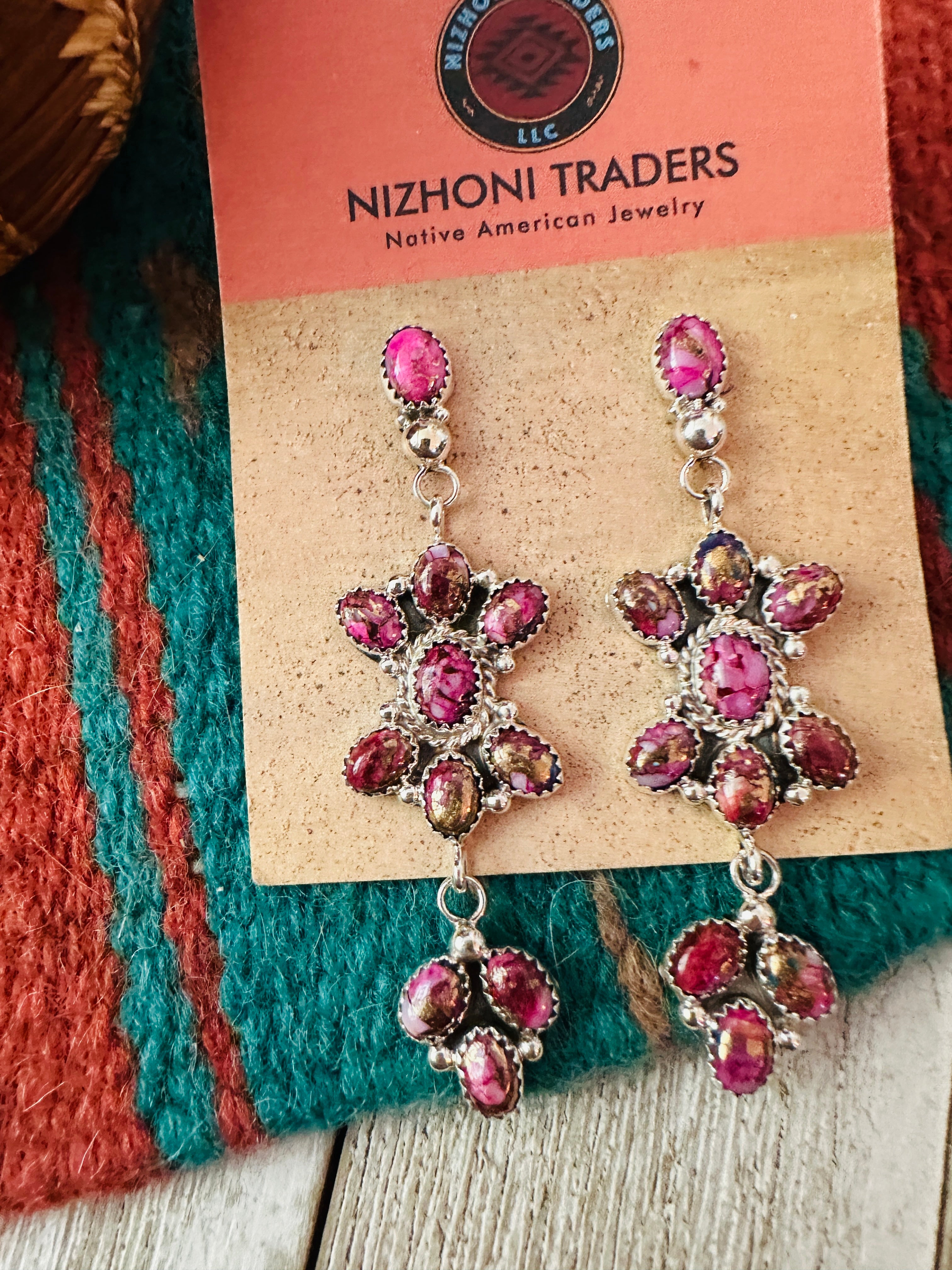 Handcrafted Pink Dream Mojave & Sterling Silver Dangle Earrings