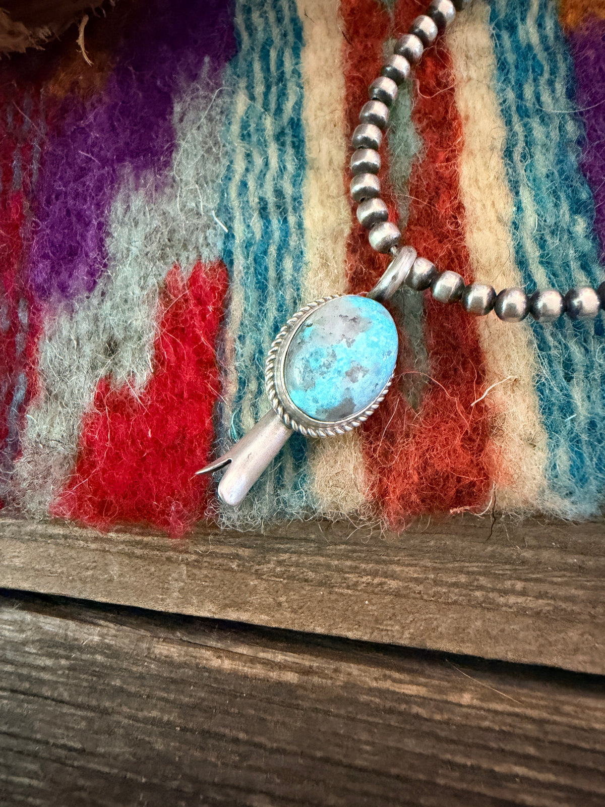 Handcrafted Sterling Silver & Turquoise Blossom Pendant