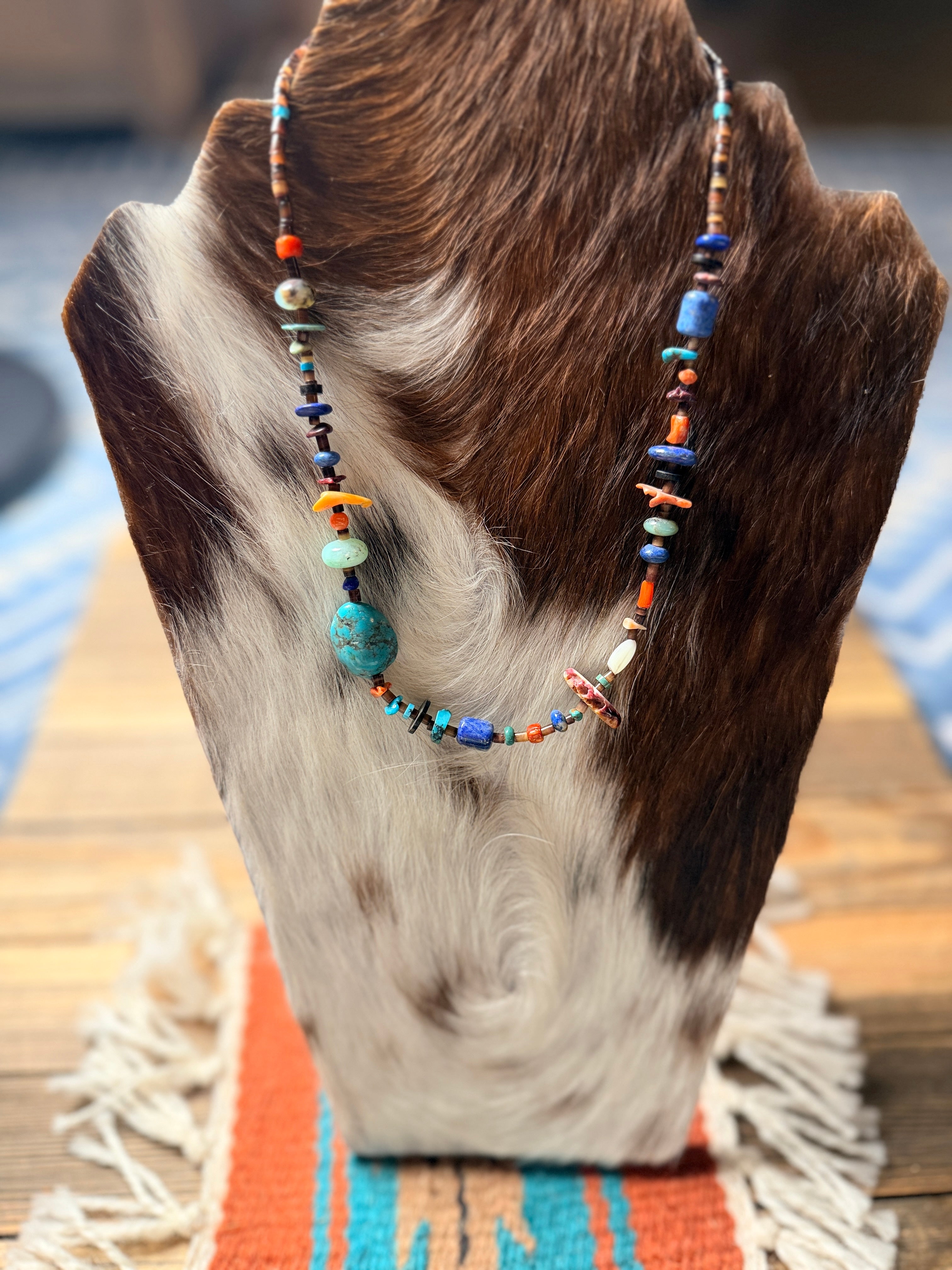 Handcrafted Multi Stone 18” Beaded Necklace
