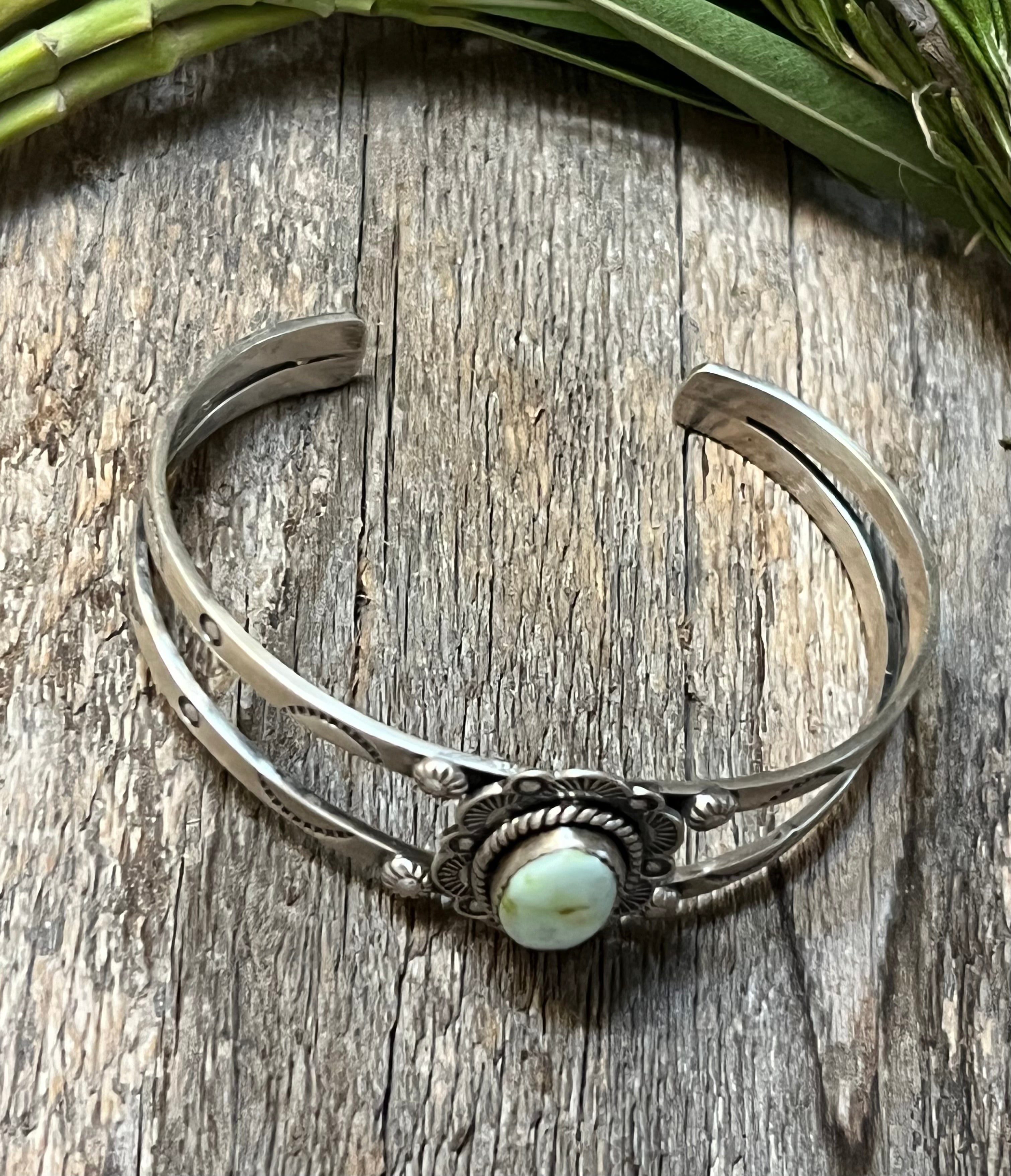 Handmade Palomino Turquoise & Sterling Silver Oval Cuff Bracelet