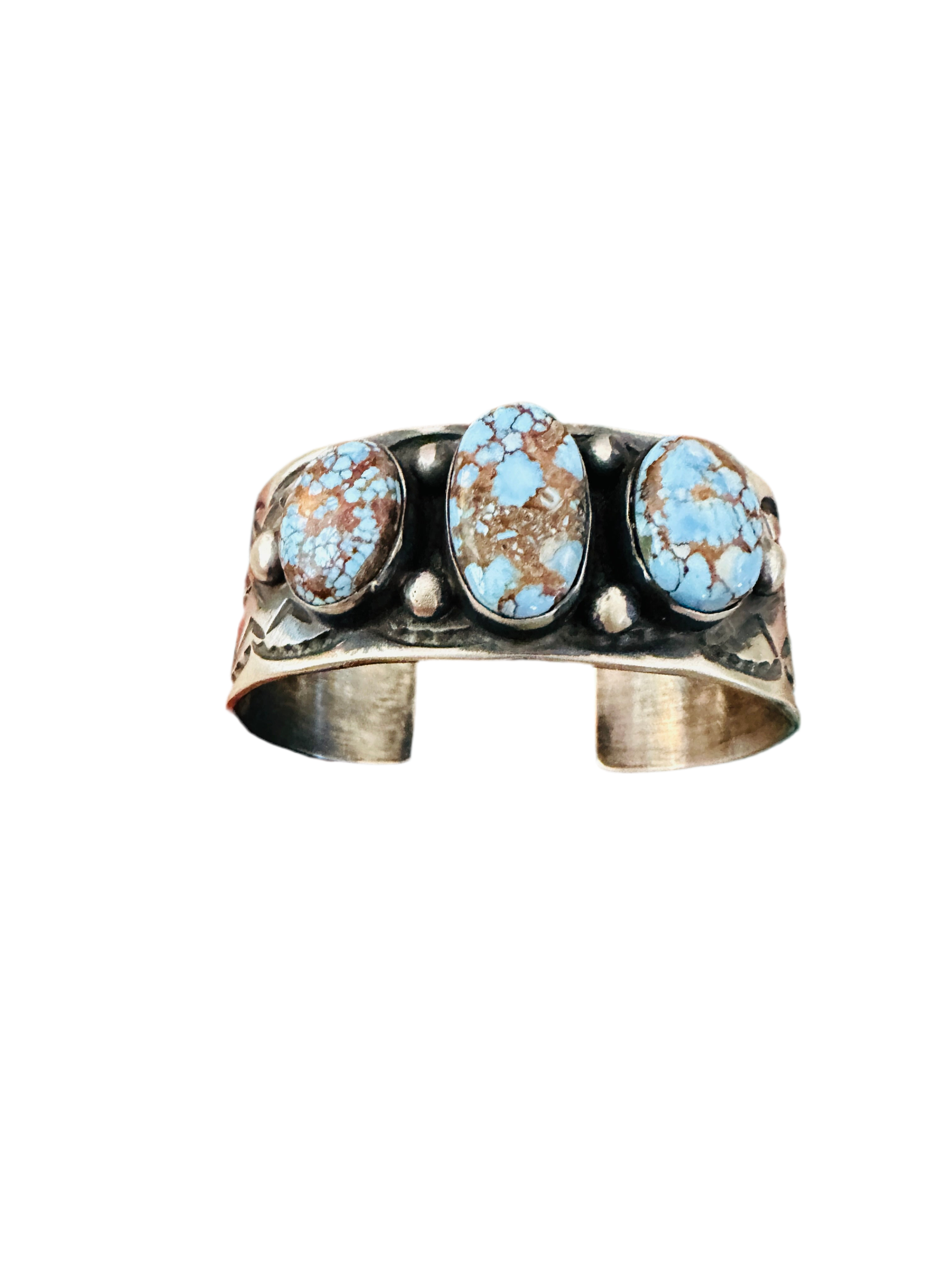 Handcrafted Sterling Silver & Golden Hills Turquoise Cuff Bracelet by Chimney Butte /