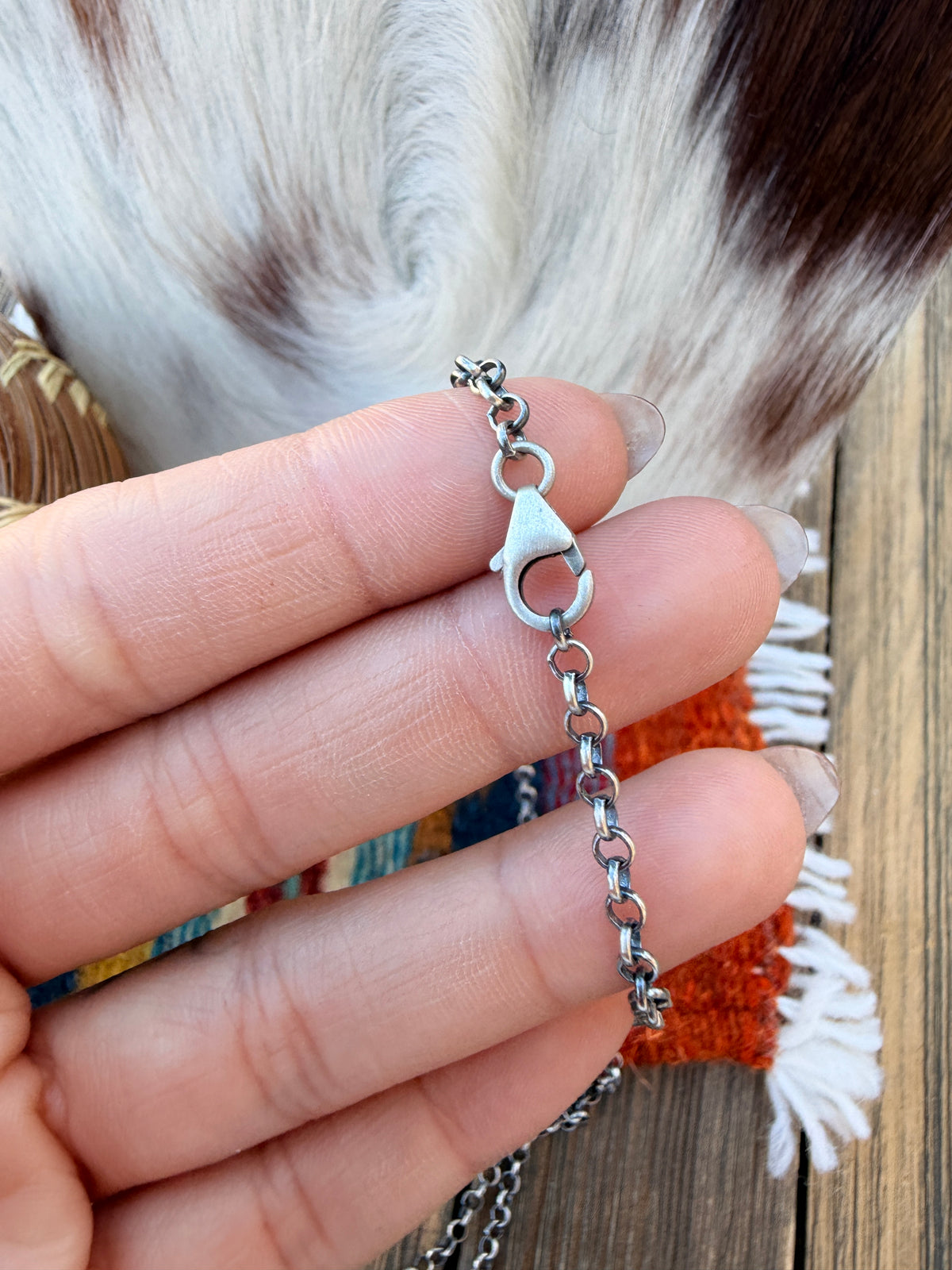 Handcrafted Turquoise & Sterling Silver Bar Necklace