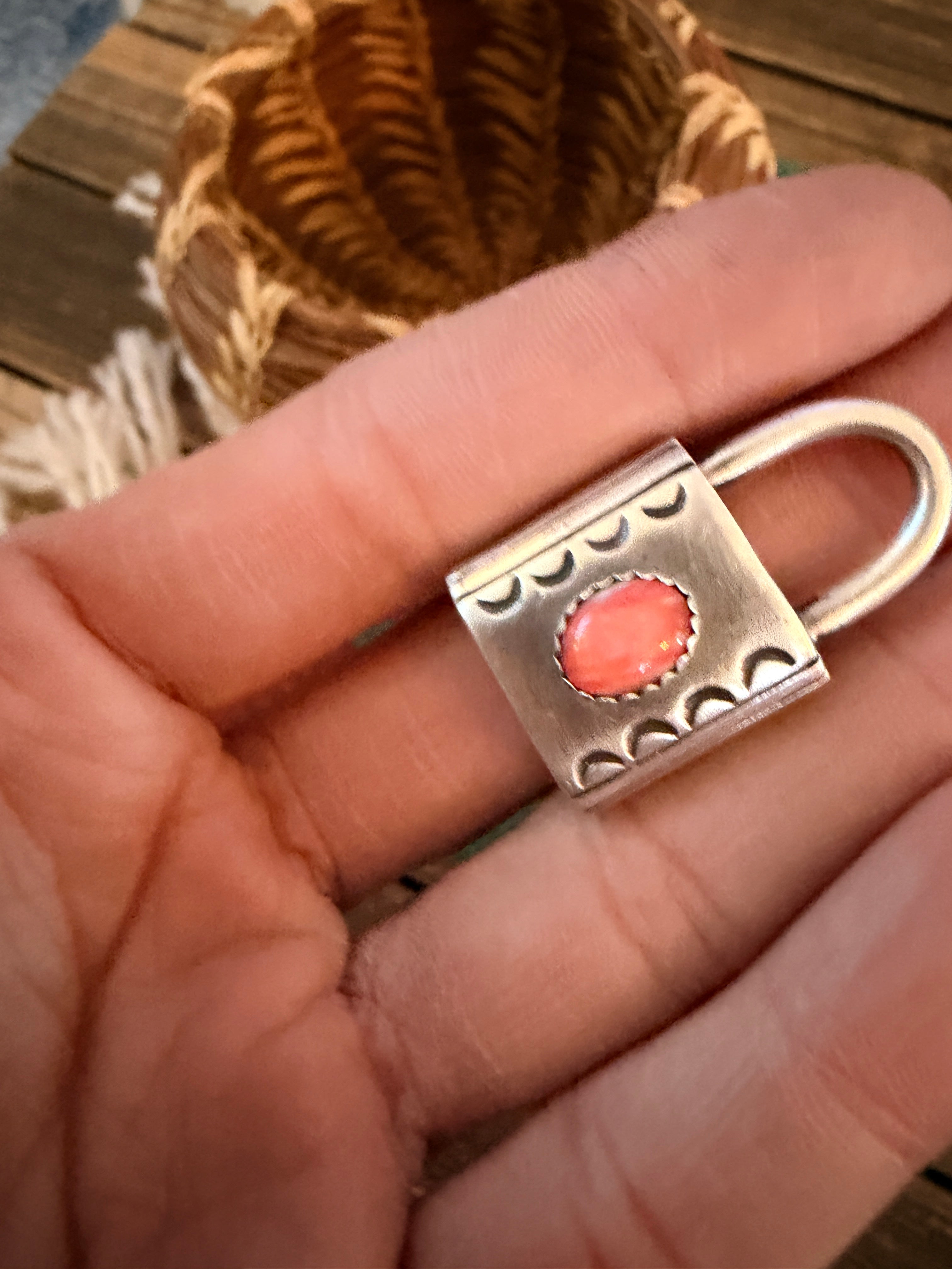 Handcrafted Sterling Silver & Spiny Oyster Locket Pendant