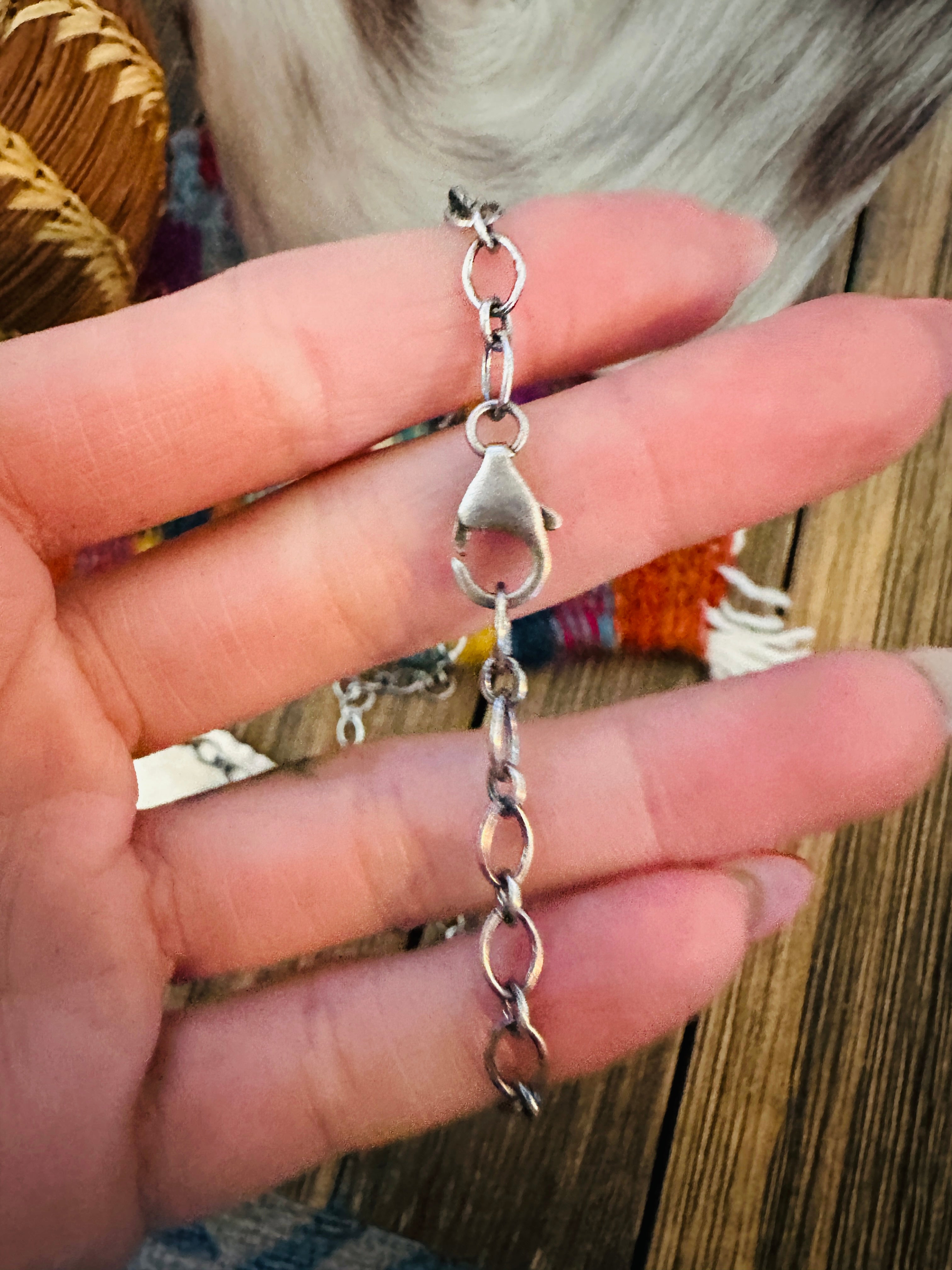 Handcrafted Turquoise & Sterling Silver Bar Necklace by Emer Thompson