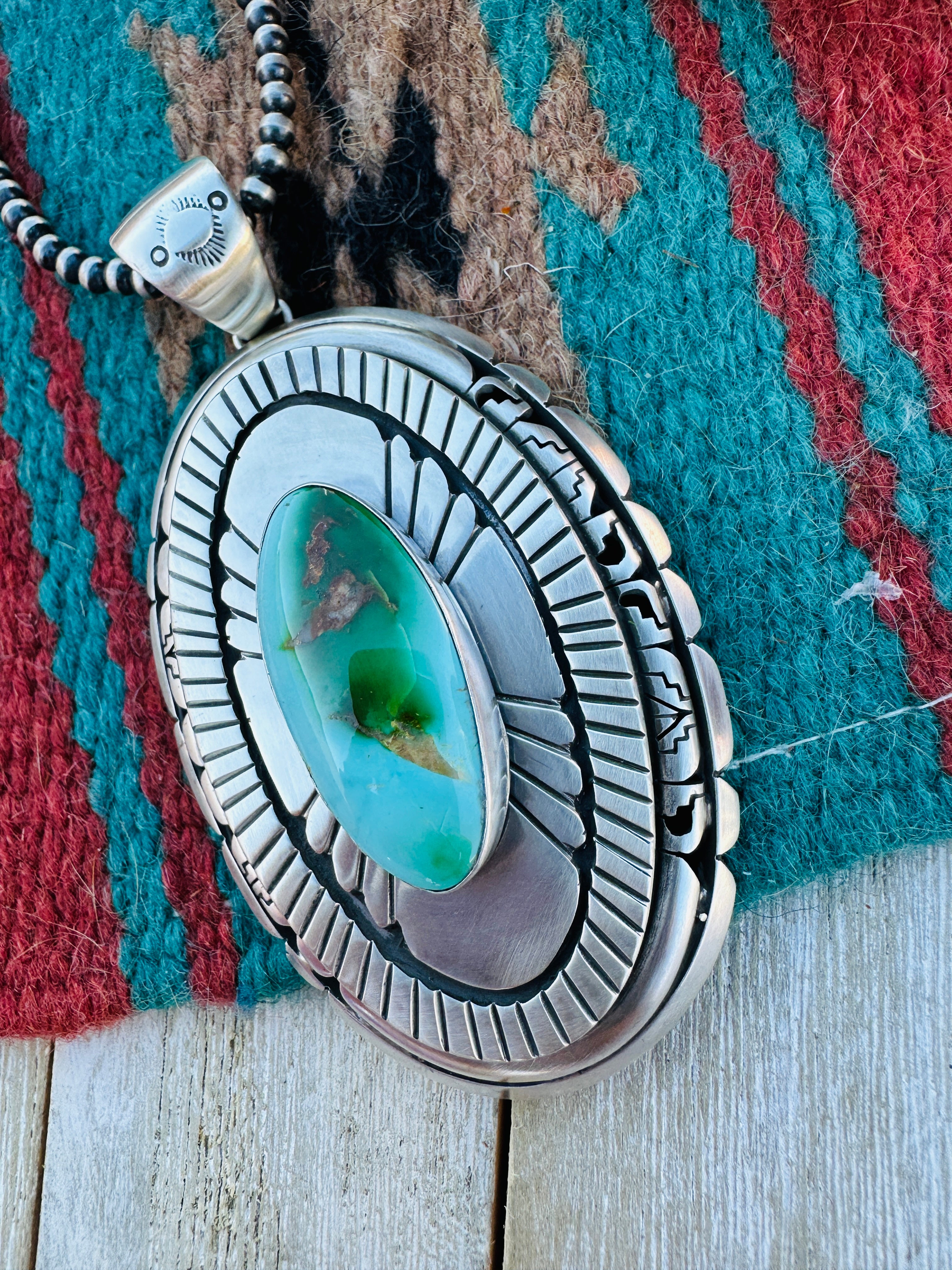 Handcrafted Sterling Silver and Sonoran Mountain Turquoise Pendant